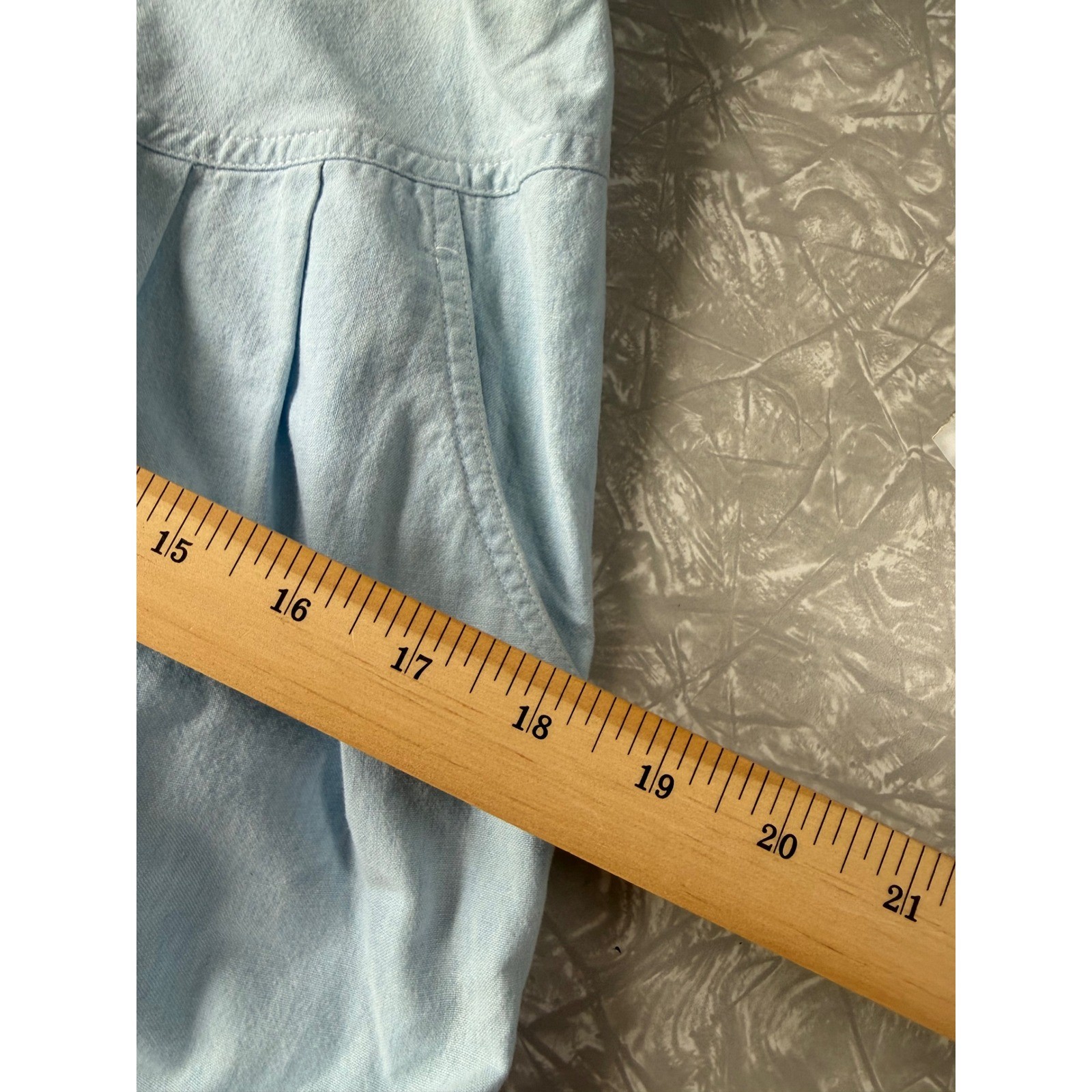 Vintage Melissa Light Blue Cotton Western Dress Metal Collar Tips USA Size 8