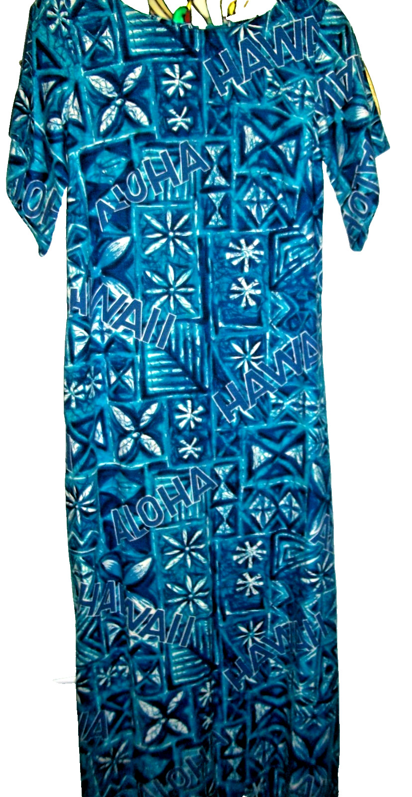 VTG 60&rsquo;s Made In Hawaii Barkcloth Hawaiian Aloha SHEATH MIDI STRAIGHT Dress XS