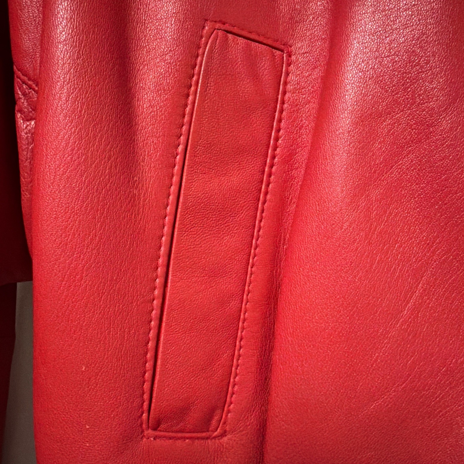 Leather Vintage 1980s Red Jacket size 10/12