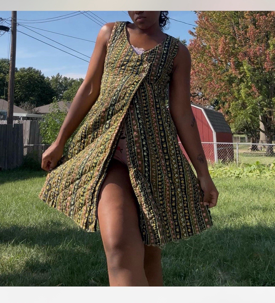 Charming Sweet Vintage Handmade Long Vest / Dress Small to XS