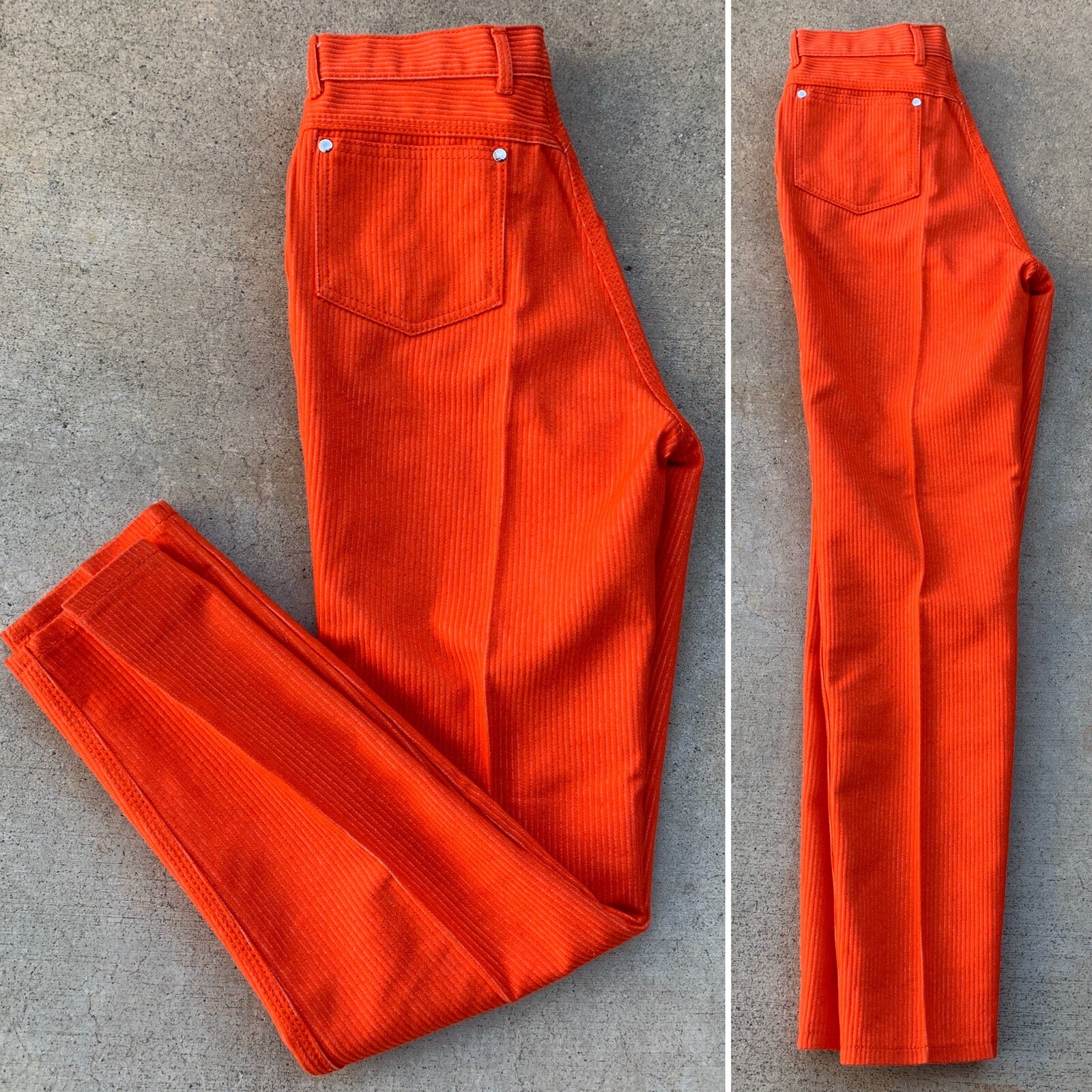 Vintage ROGLINS Stretch Jeans High Waist Tapered Leg Striped 11 26.5 In Waist