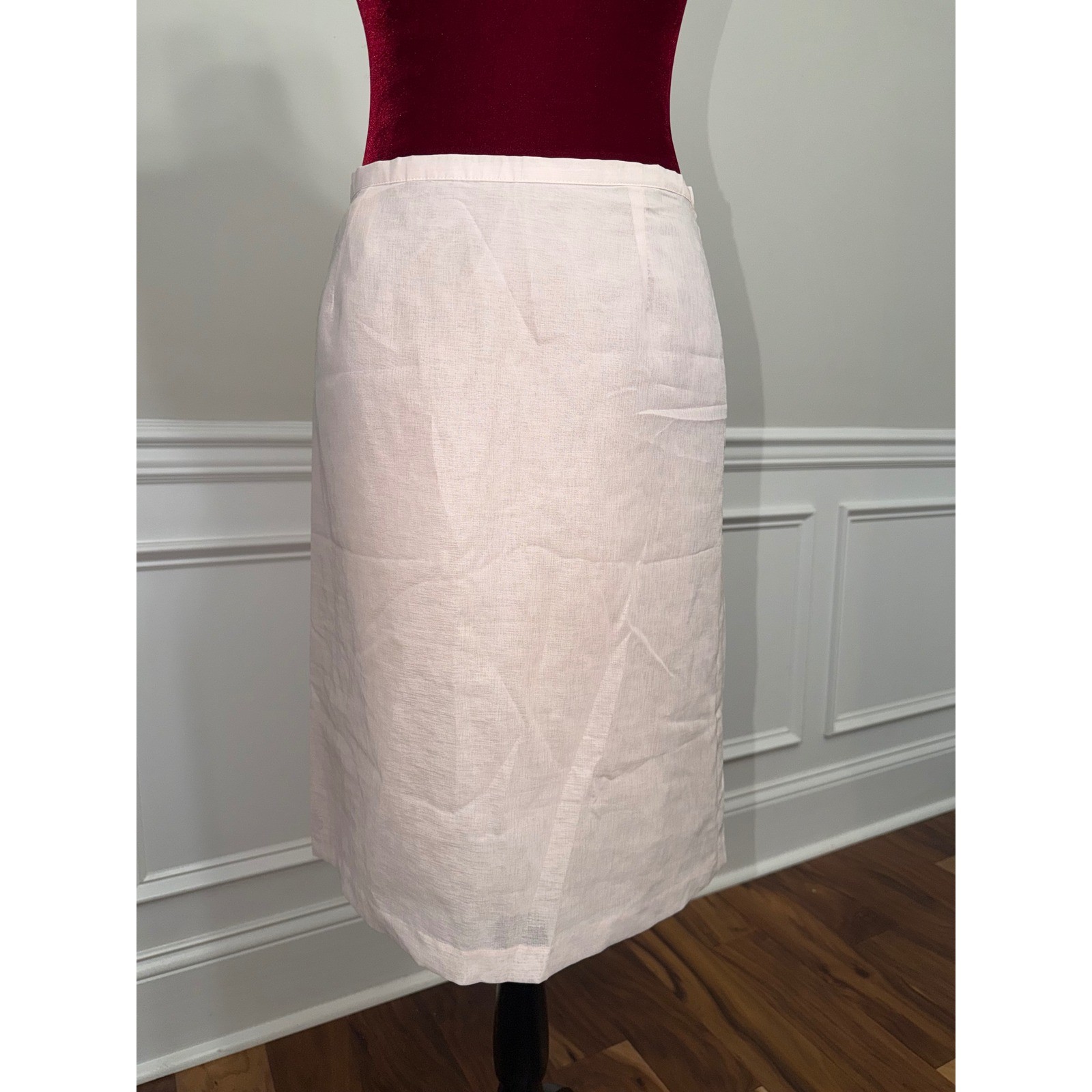 VTG United Colors of Benetton Linen Look Pencil Skirt Made in Italy Pastel Sz 6