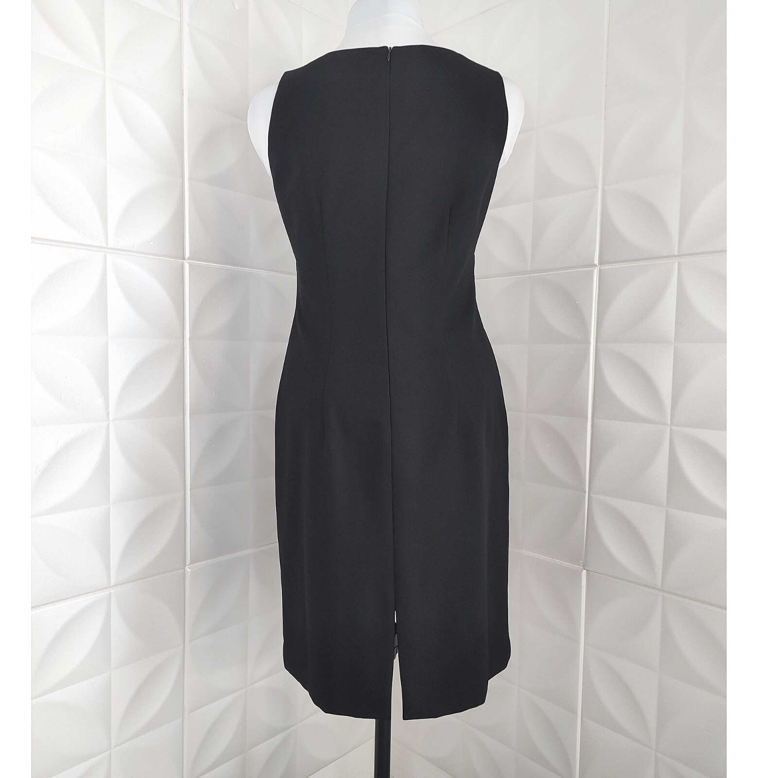 Vintage 90s Black Floral Dress Sheath Embroidered Whimsy Goth Jessica Howard M