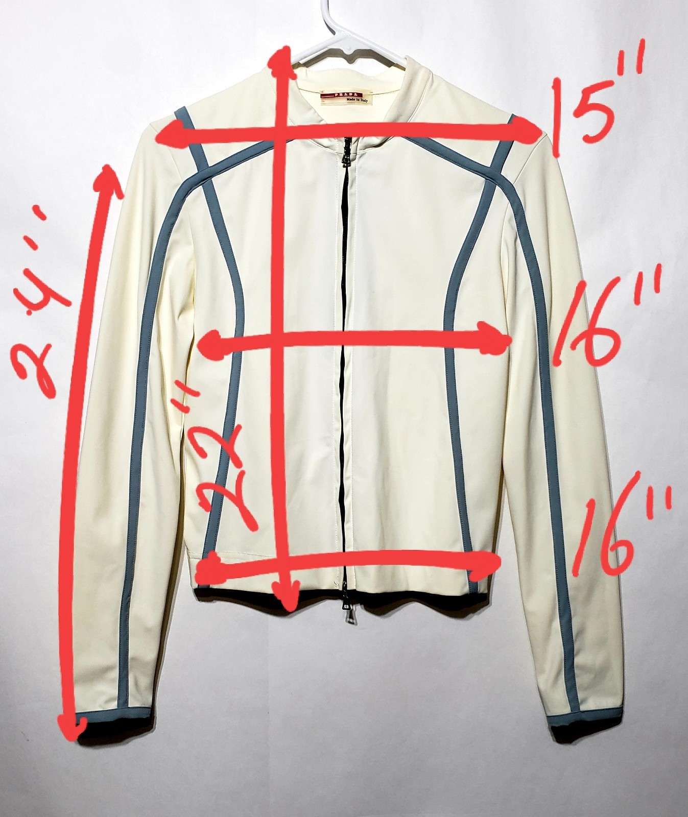 Vintage PRADA Zip Up Jacket Fashion Pre 2001 Biker Size Small