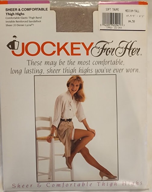 Vtg Jockey For Her Sheer Thigh Highs Stockings Medium-Tall 1992 NOS NIP Choice
