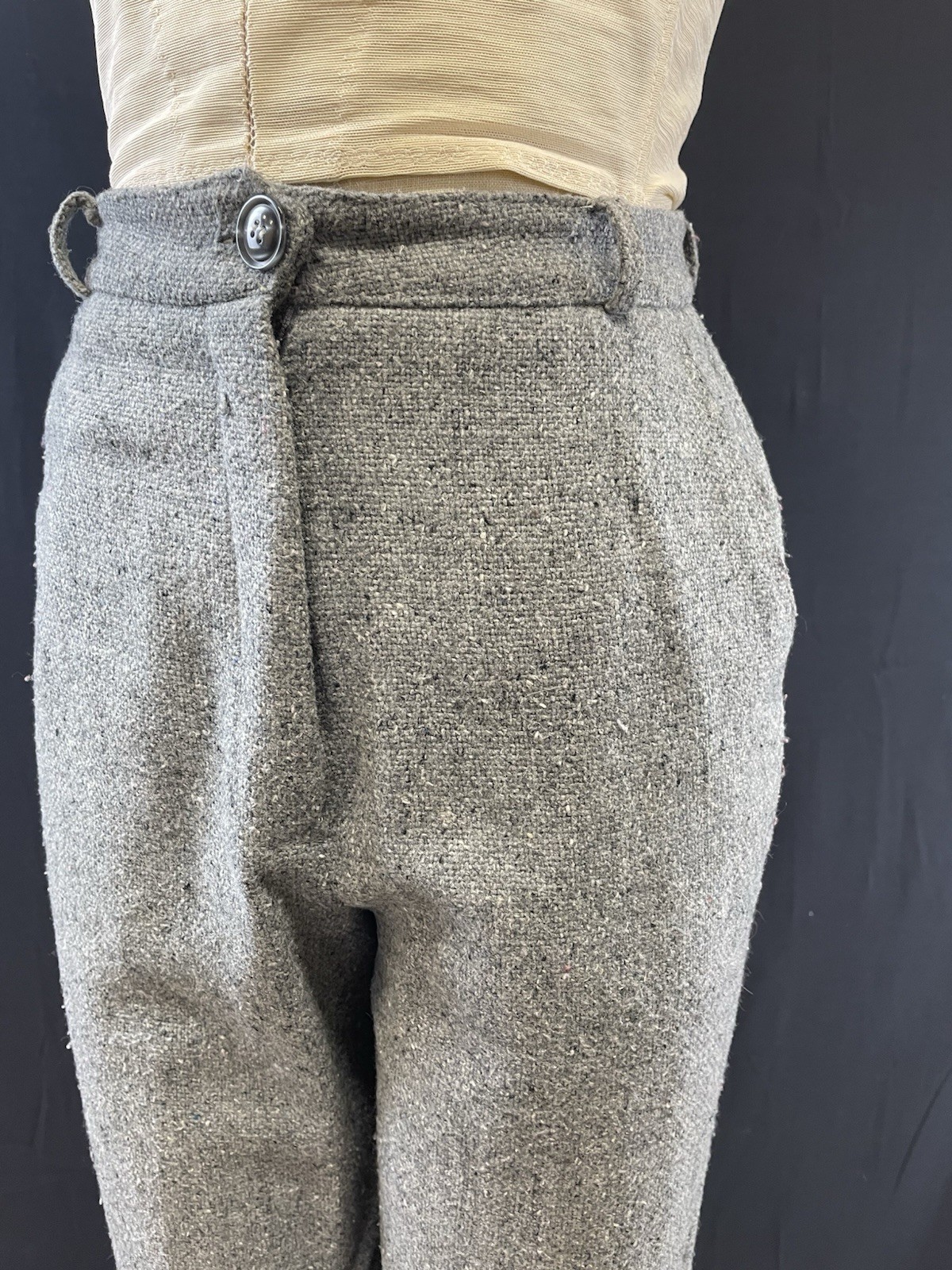 Vintage Trousers Grey / Blue Thick Fabric No Tags