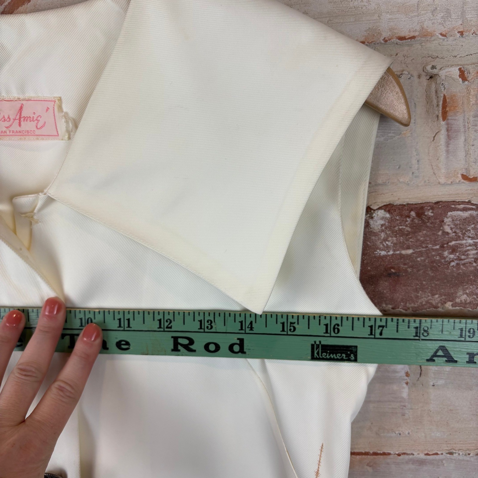 Vintage Miss Amis Ivory Sailor Collar Anchor Button Pleated Mini Dress XS/S
