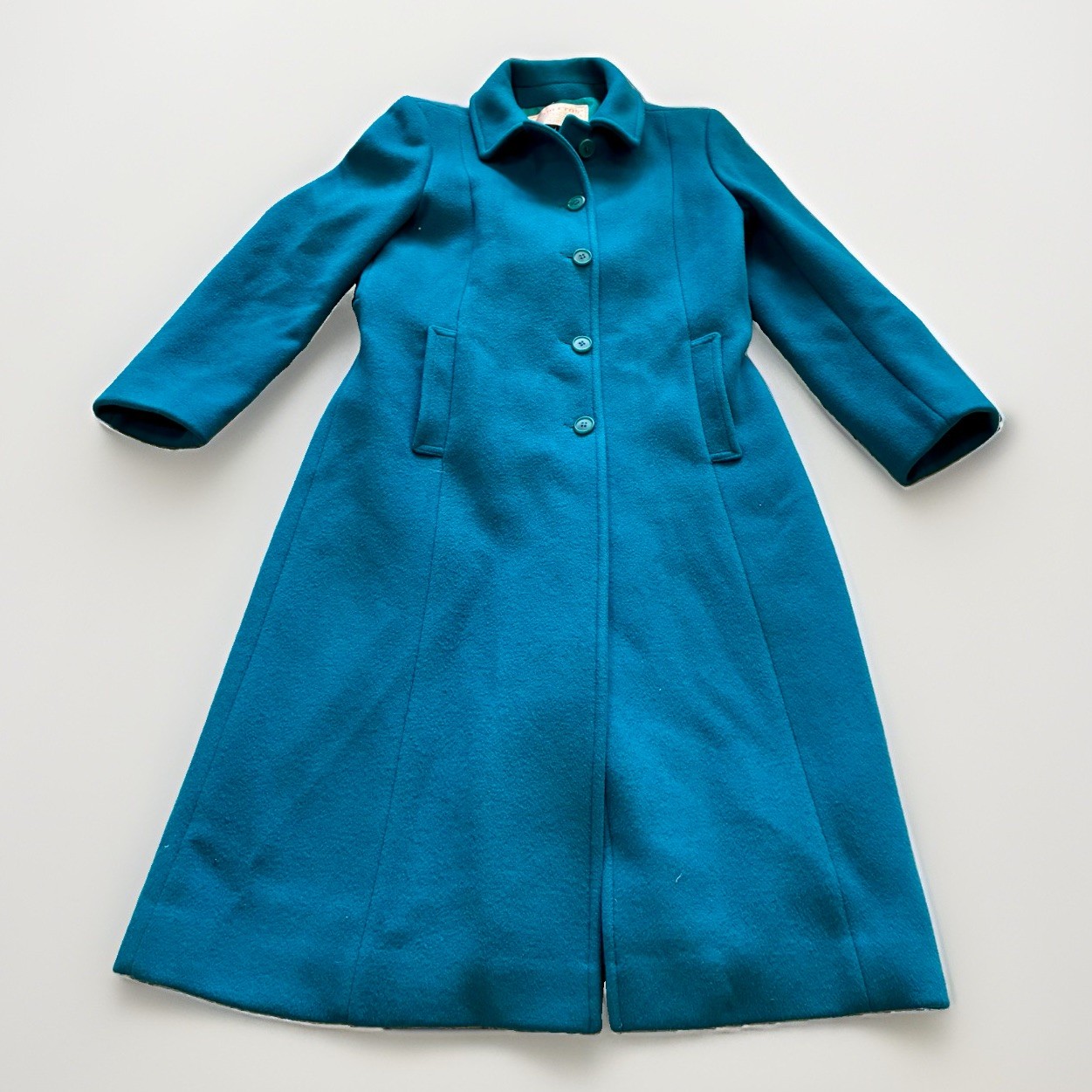 VTG 1970s Pendleton Virgin Wool Lined Teal Trench Coat Women&rsquo;s Size 10 Old Money