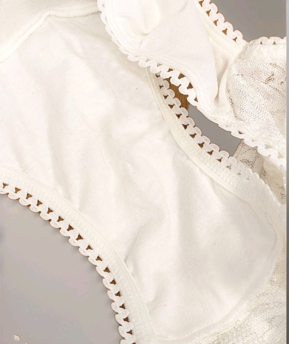 Warners High Cut Lace White Panties Vintage Sz 8 90s