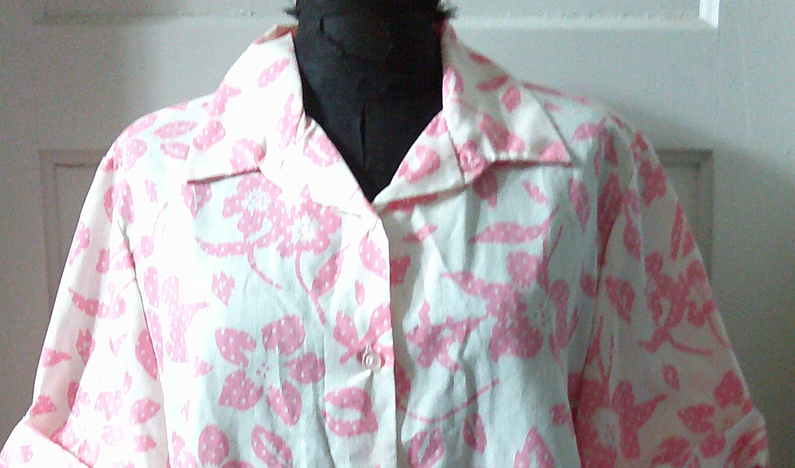 BLAIR 80&rsquo;s SS Pink Dot Floral Button Up Top Shirt Blouse 18 LAST CHANCE