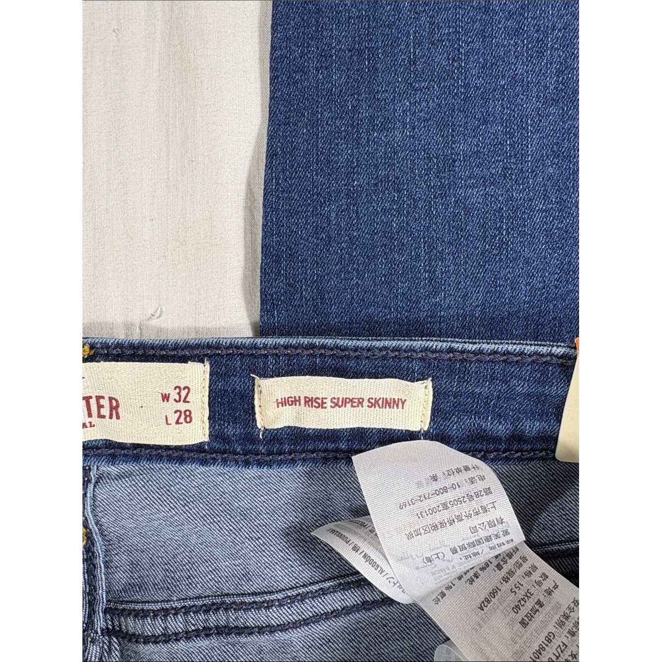 Hollister Women High Rise Super Skinny Distressed Ripped Jeans Size 15S NWT