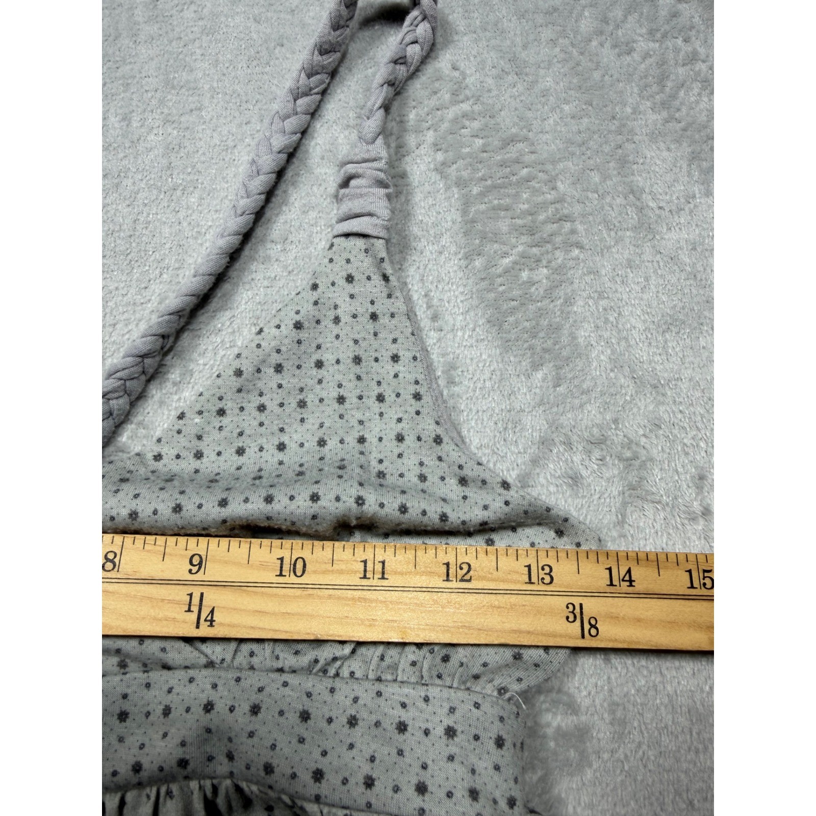 Vintage 2000s Mudd Gray Rayon Blend Boho Tiered Maxi Dress Small Y2K XS/S