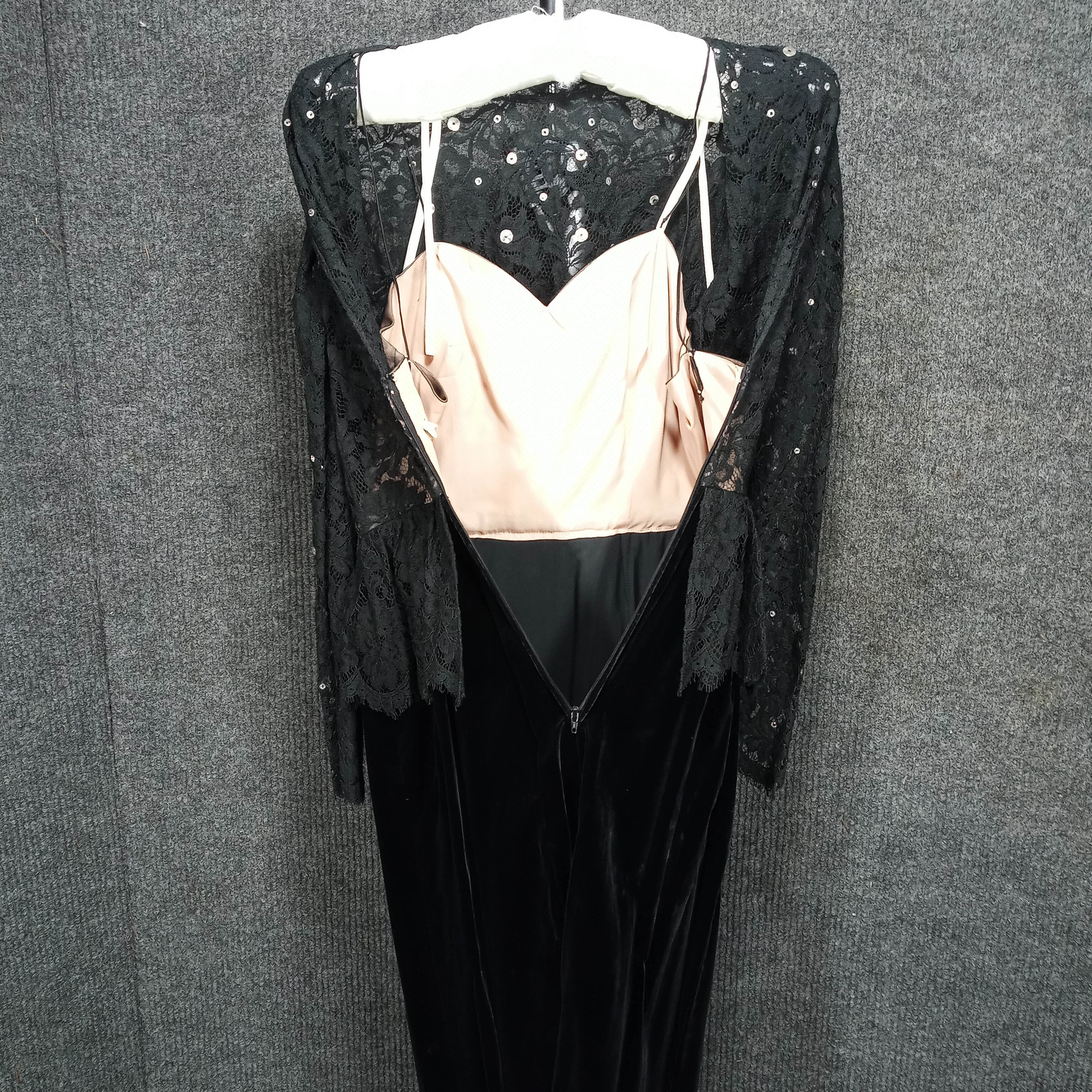 1950&rsquo;s Black Faille Box-Pleat Waist Detail Circle Dress by Lily Rubin
