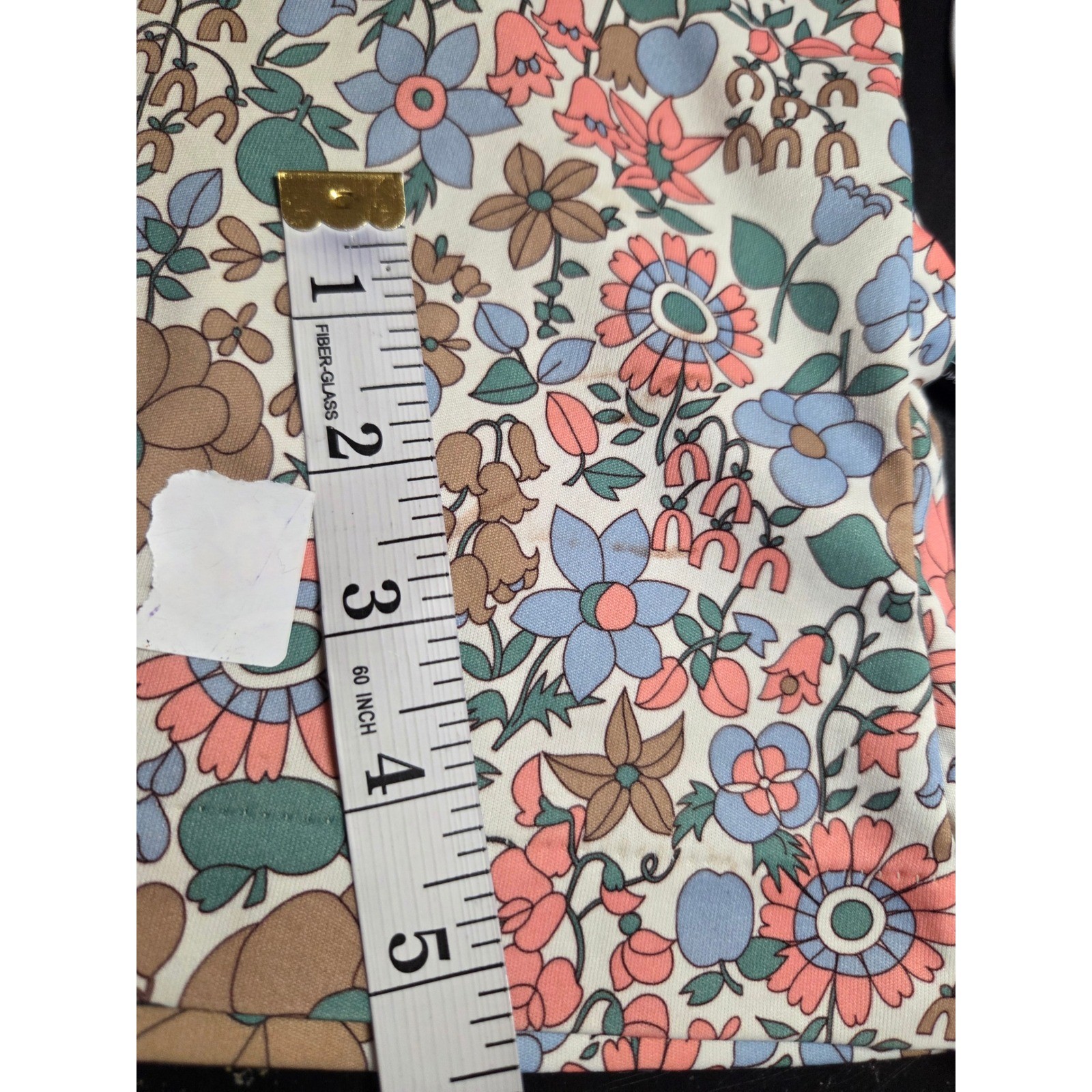 Vintage Sears Perma-Prest Sleeveless Floral Blouse 70s Psychedelic Retro Top M