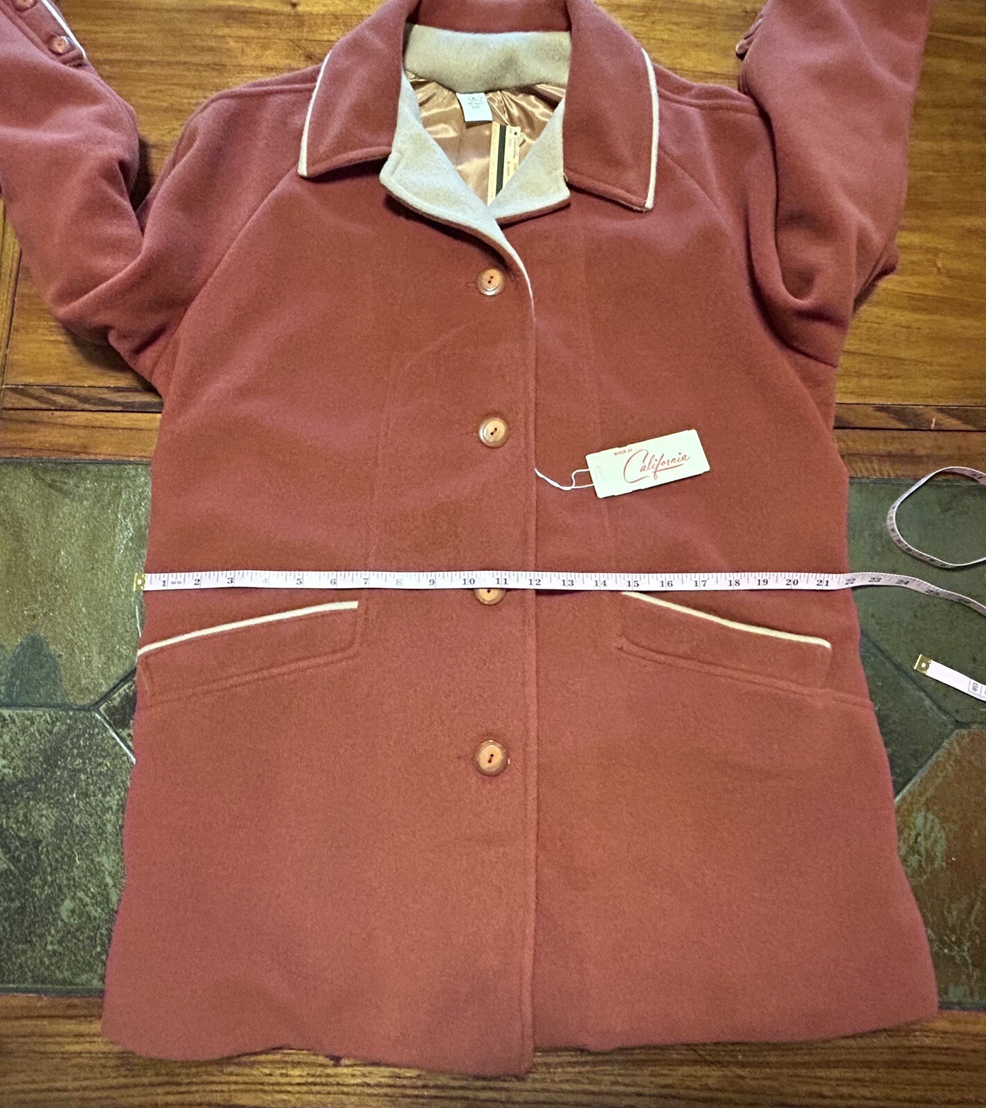 NOS VTG 1980s Orange Fleece Shell Lined Coat Sz 20.5 Cute + Cozy California
