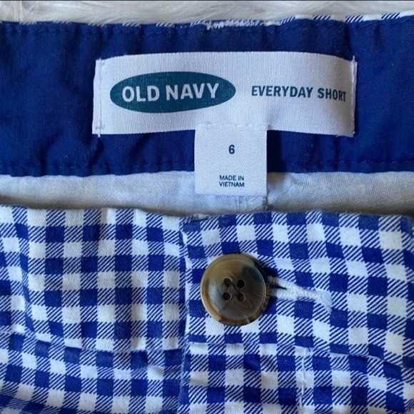 Old Navy Blue & White Patriotic Everyday Gingham Shorts – 6 EUC