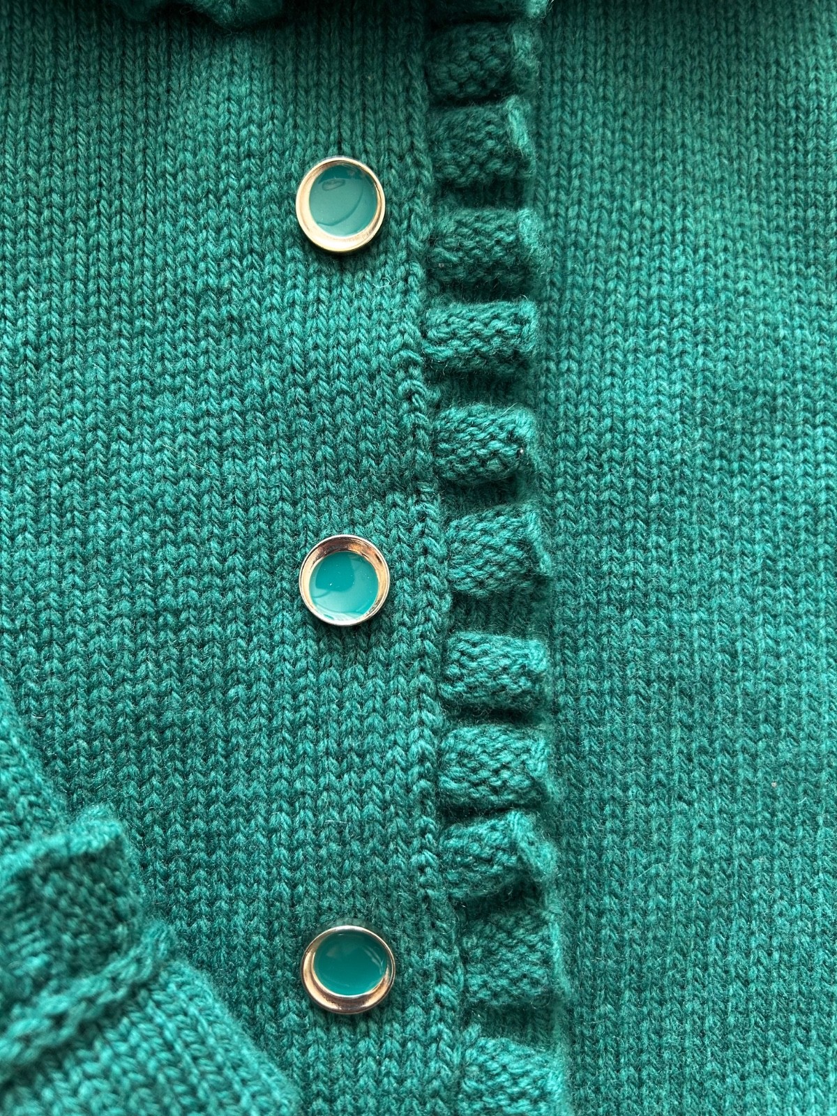 Wool Cashmere Knit Cardigan, Wool Sweater, Handmade Vintage Green Belted Blouse