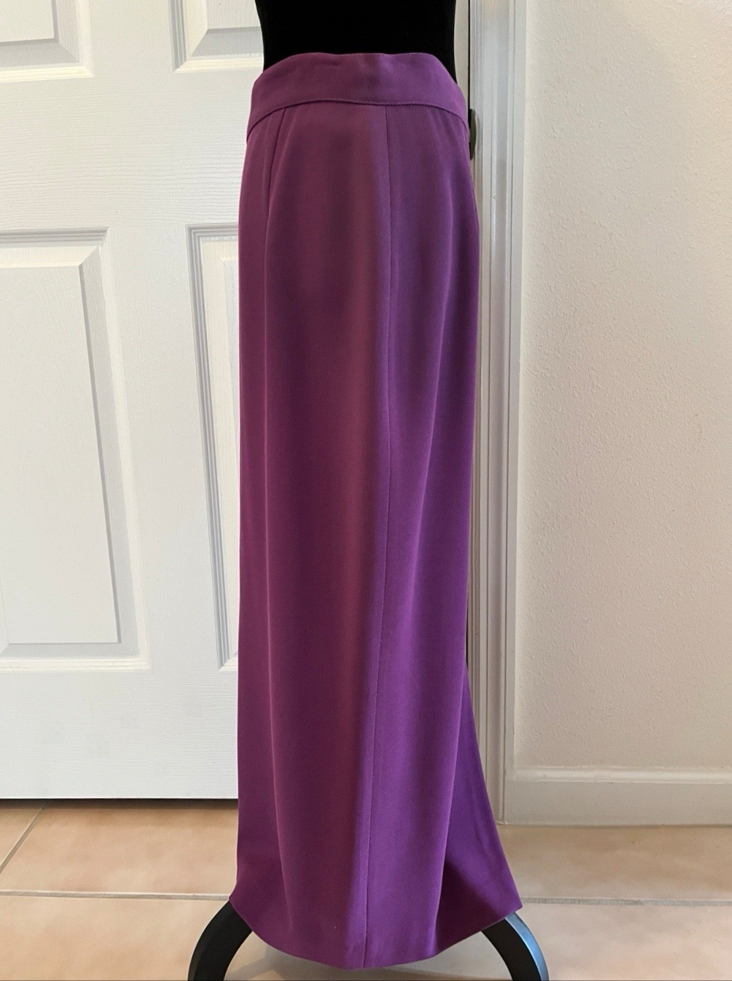 Vintage GIANNI VERSACE VERSUS Purple Long Wool Skirt with Front Slit