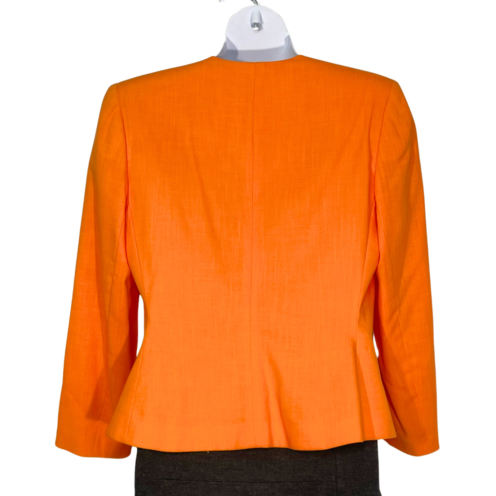 Vintage 90s Gilmor Sz 14 Boxy Suit Jacket Blazer Graphic Print Insert Orange New