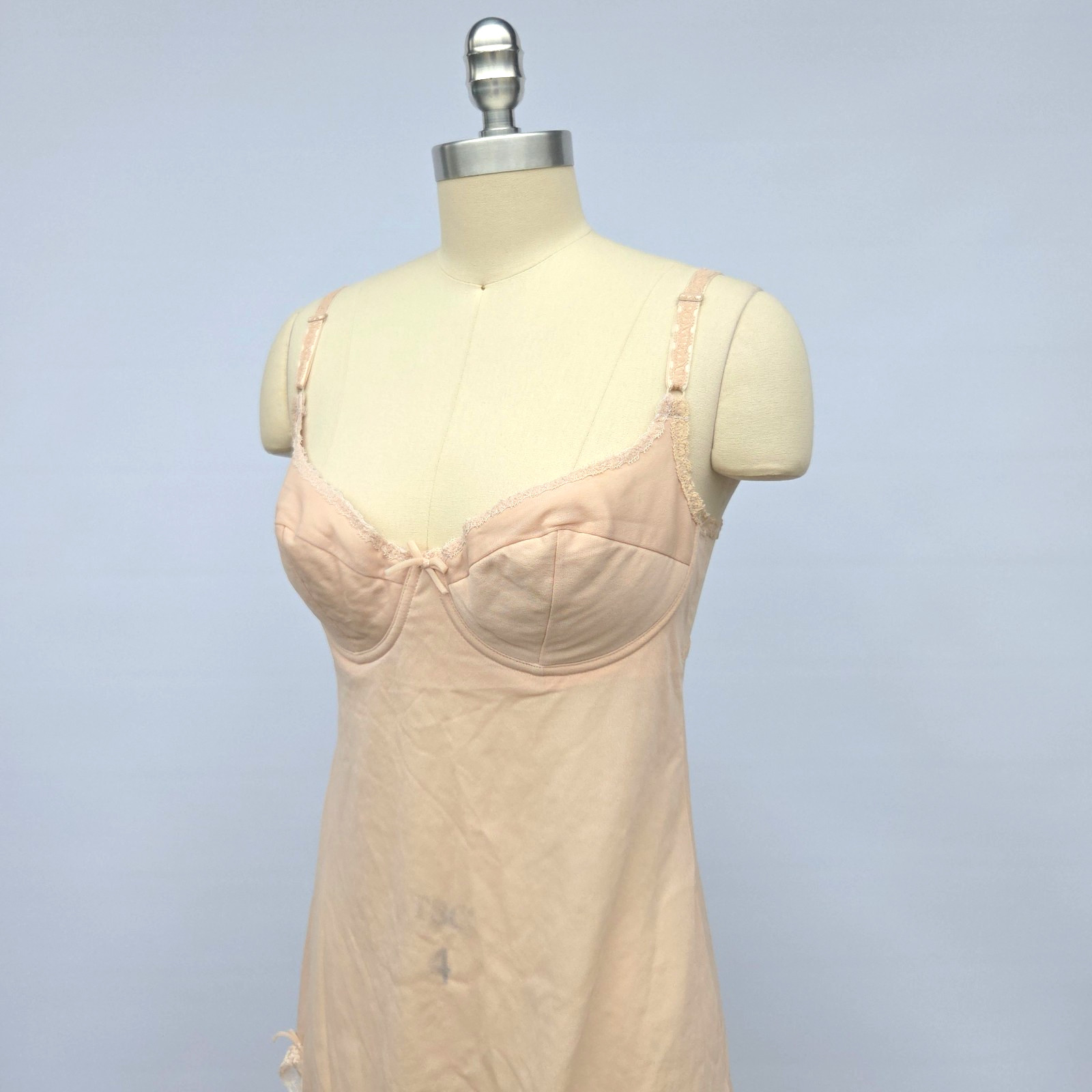 Vintage Vassarette Underneath it All Slip of a Bra Size 36C Peach Underwire 3229