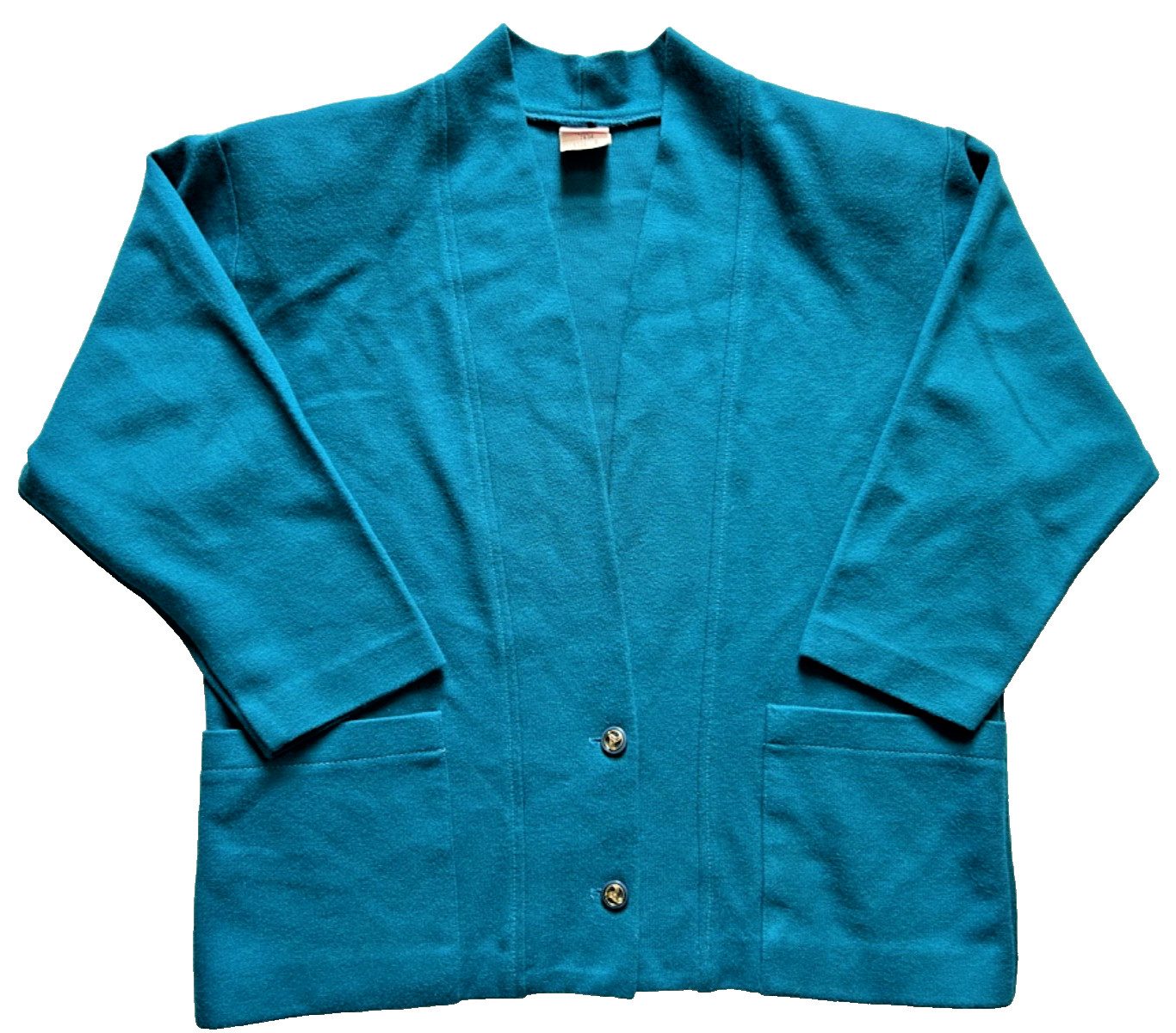 Vintage Retro GRAFF California Wear Bright Blue Buttoned Jacket Cardigan Women 8