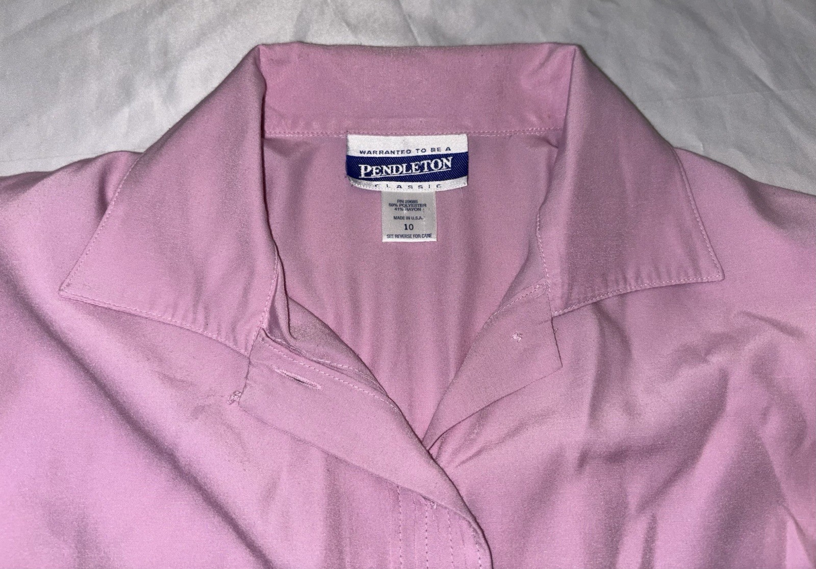 Vintage Country Sophisticates by Pendleton Blouse Top 10 Mauve Pink L/S USA EUC