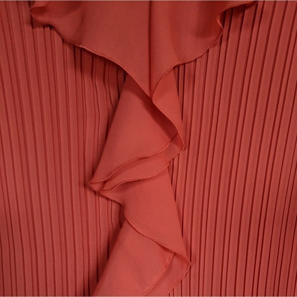 Studio 1940 Coral Pleated Ruffle Front V-Neck Sleeveless Blouse 18/20