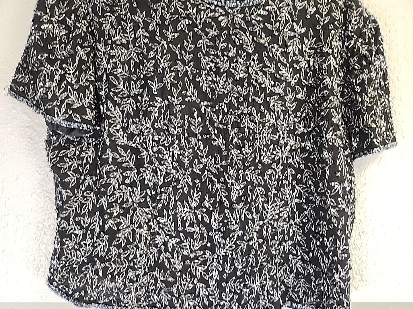 VTG Papell Boutique Evening Black Beaded Blouse SZ N/A