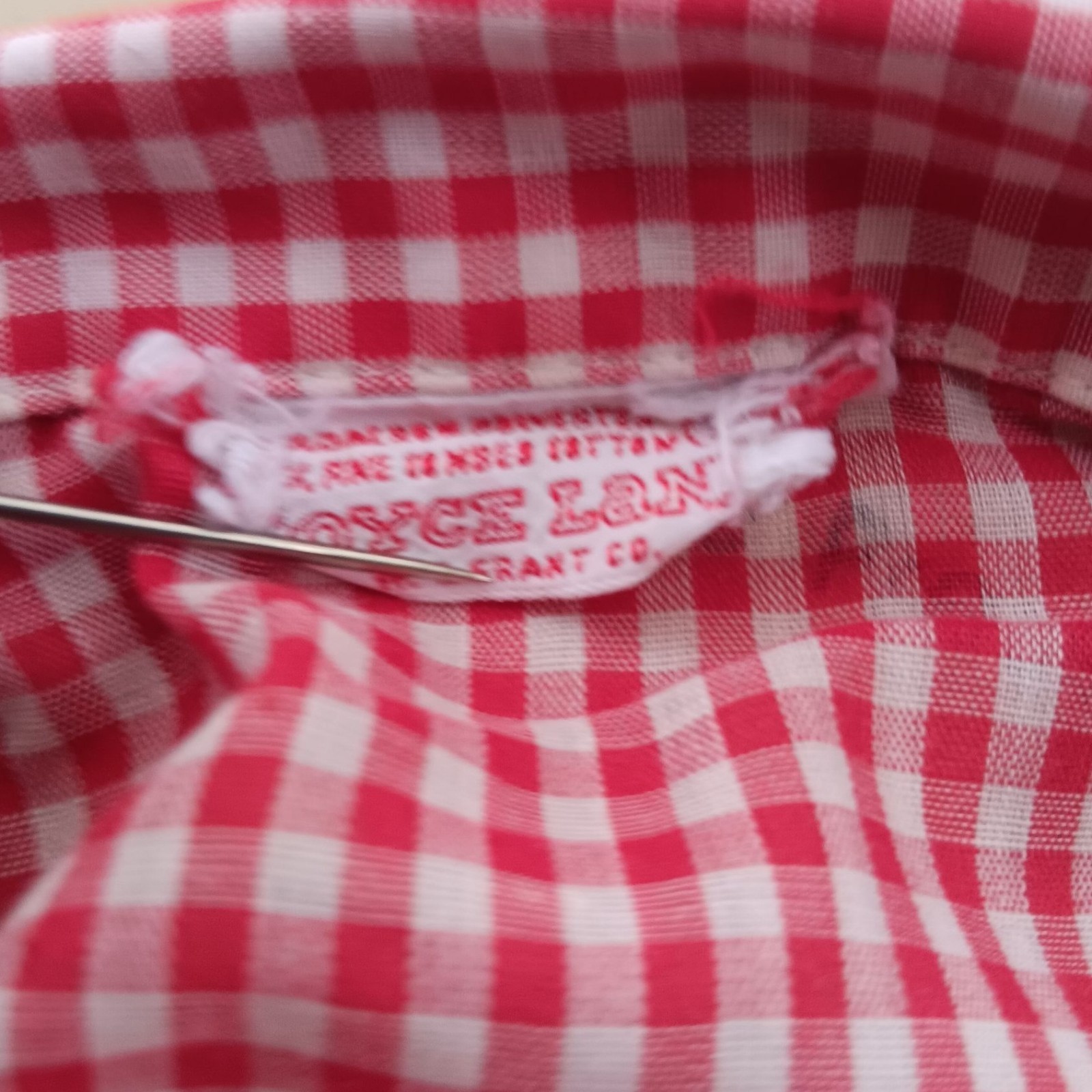 True Vintage Farm Chore Top Medium Red White Gingham 1960&rsquo;s Joyce Lane USA