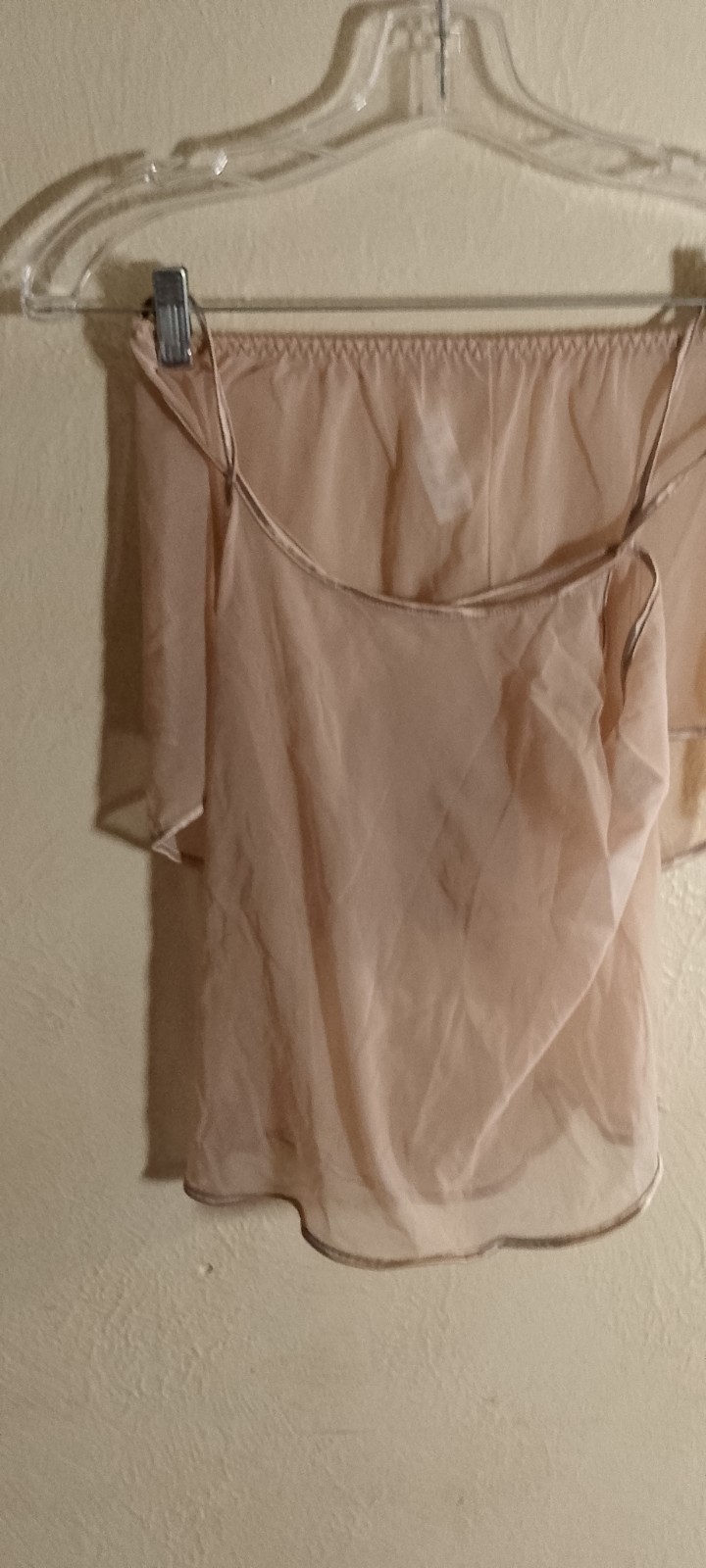 Vtg,Vassarette Nude Chiffon Cami & Shorts Set ,Sheer,Satin Trim,Small 17-167.