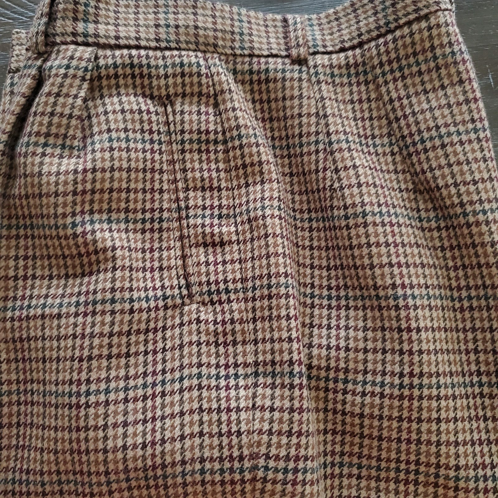 VINTAGE Breeches Brown Houndstooth Equestrian Alpaca Wool Pants Made In USA Size