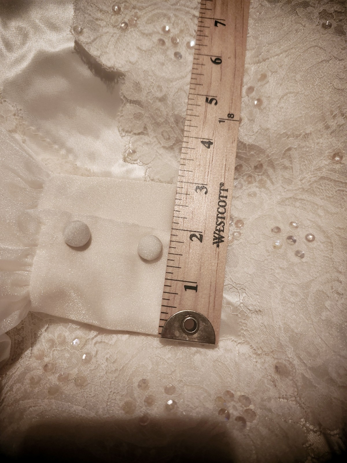 Vintage 70s Ivory Custom Hand Made Bridal Gown with Train