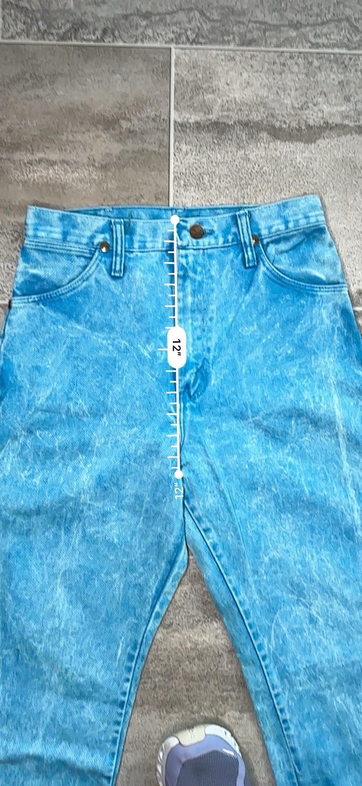 VTG Wranglers Women&rsquo;s Cowboy Cut Slim Fit Acid Wash Blue Style#14MWZHQ Sz 13×34