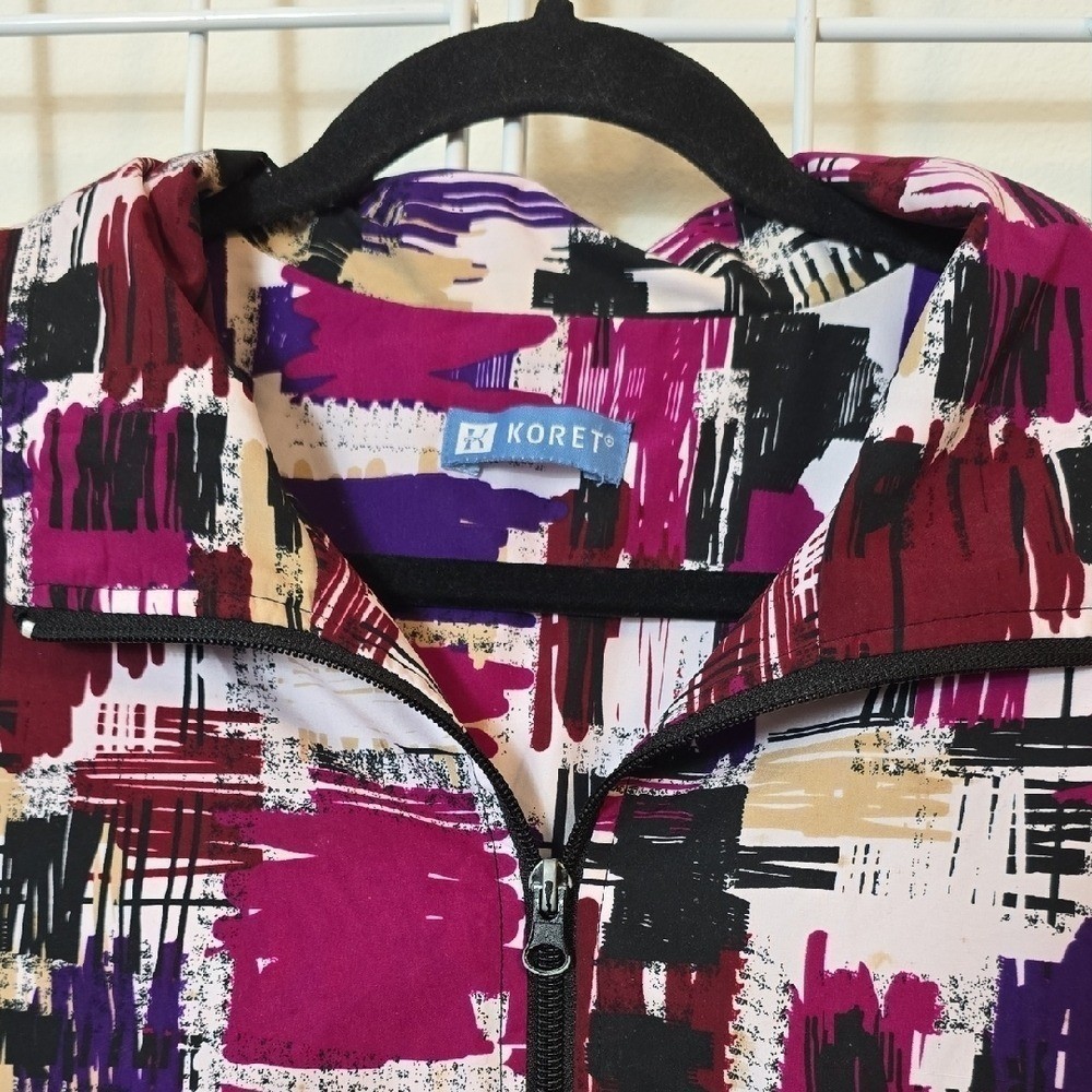Koret Multicolor Abstract Vintage 90&rsquo;s Track Jacket Bust 25&Prime; Flat
