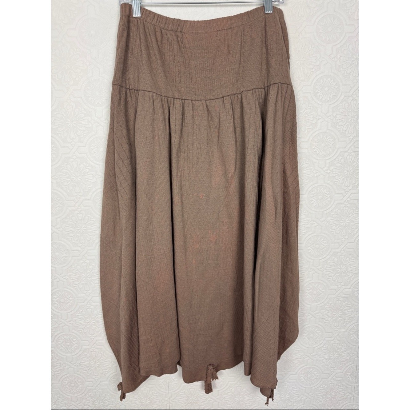 Vintage 80s Lagenlook 2 Piece Set Brown Textured Skirt Avant Garde Minimalist