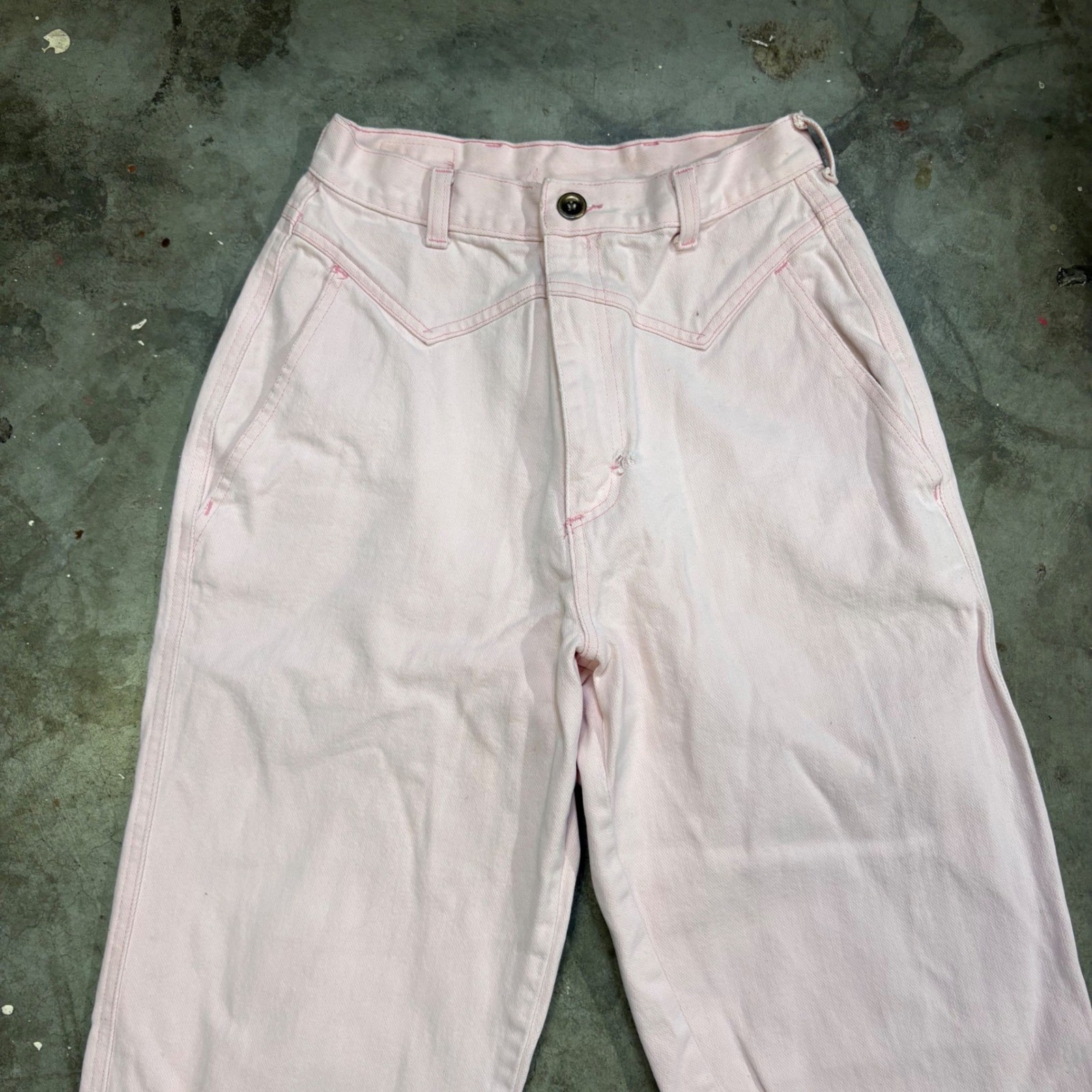 Vintage Wrangler Western Bareback Pink Denim Jeans NA669PK Womens 9 24×33 USA
