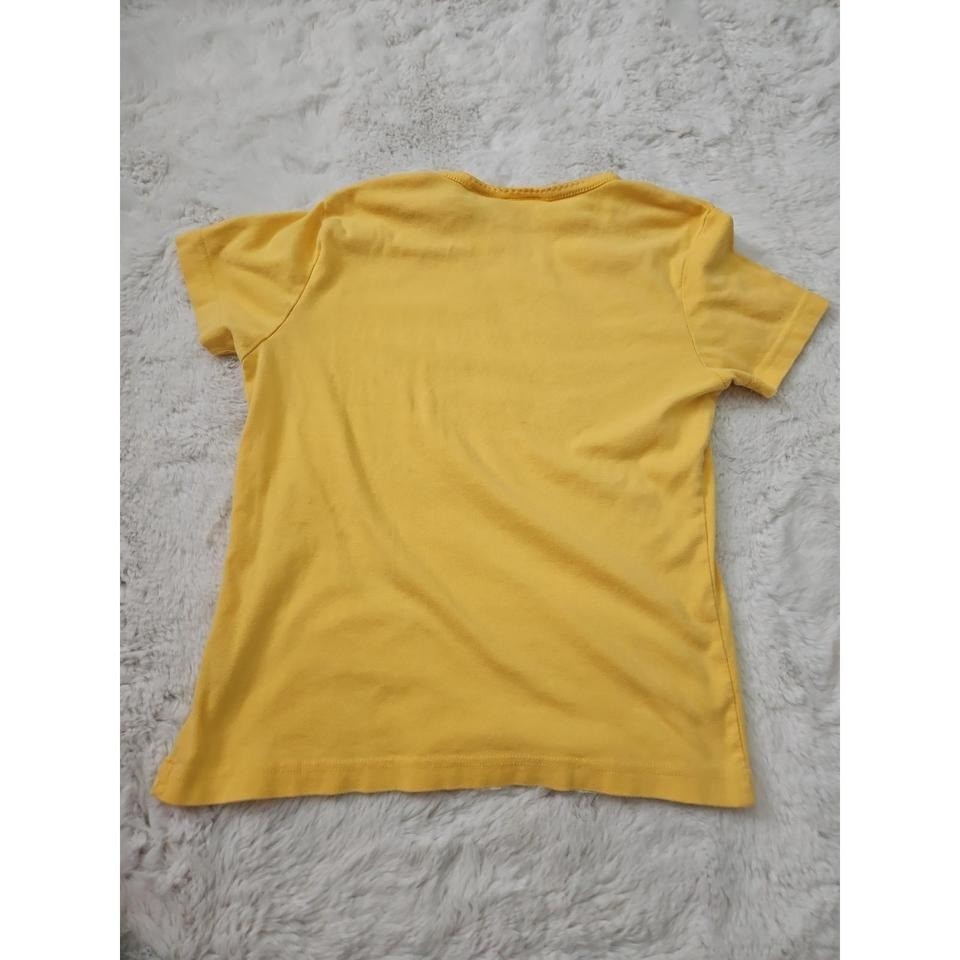 Vintage Basic Editions Yellow Picot Trim Tee Shirt Y2K Baby Tee Medium
