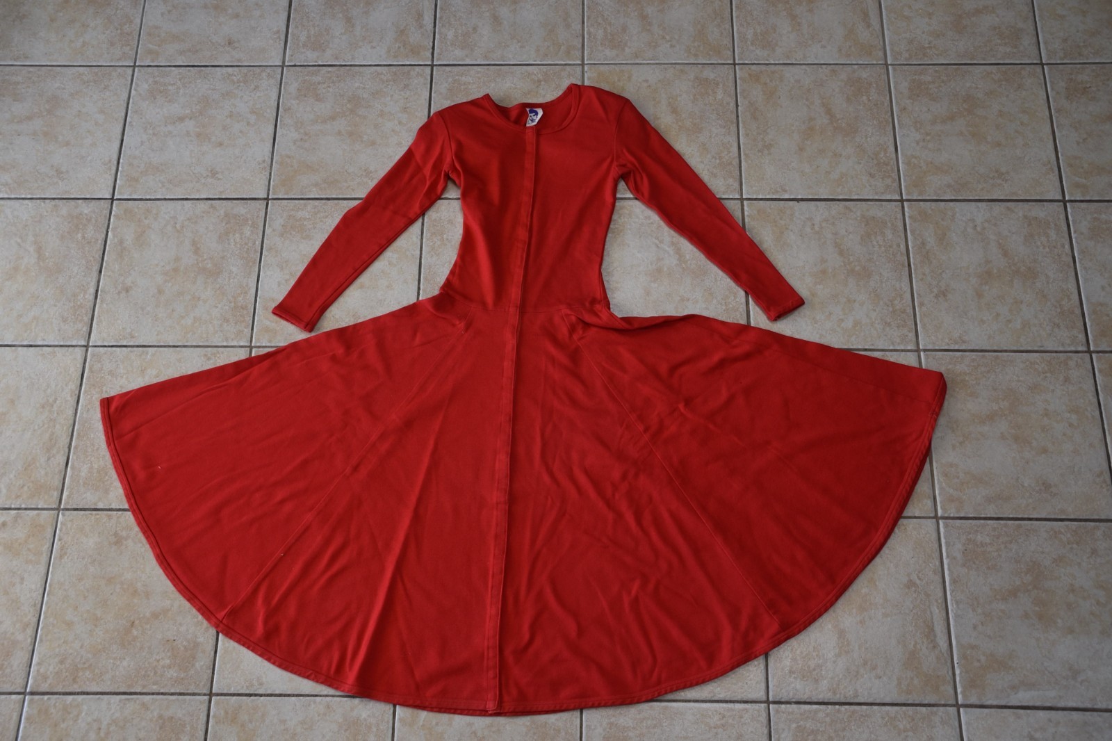 Vintage Betsey Johnson Red Dress 1980&rsquo;s Punk Label Full Front Button Up M 8-10