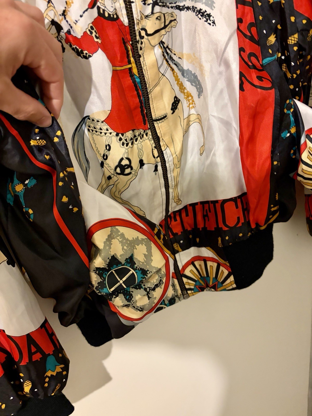 Vintage 80s 90s Silk Bomber Jacket Reworked From Hermes Scarf Women’s 25×25