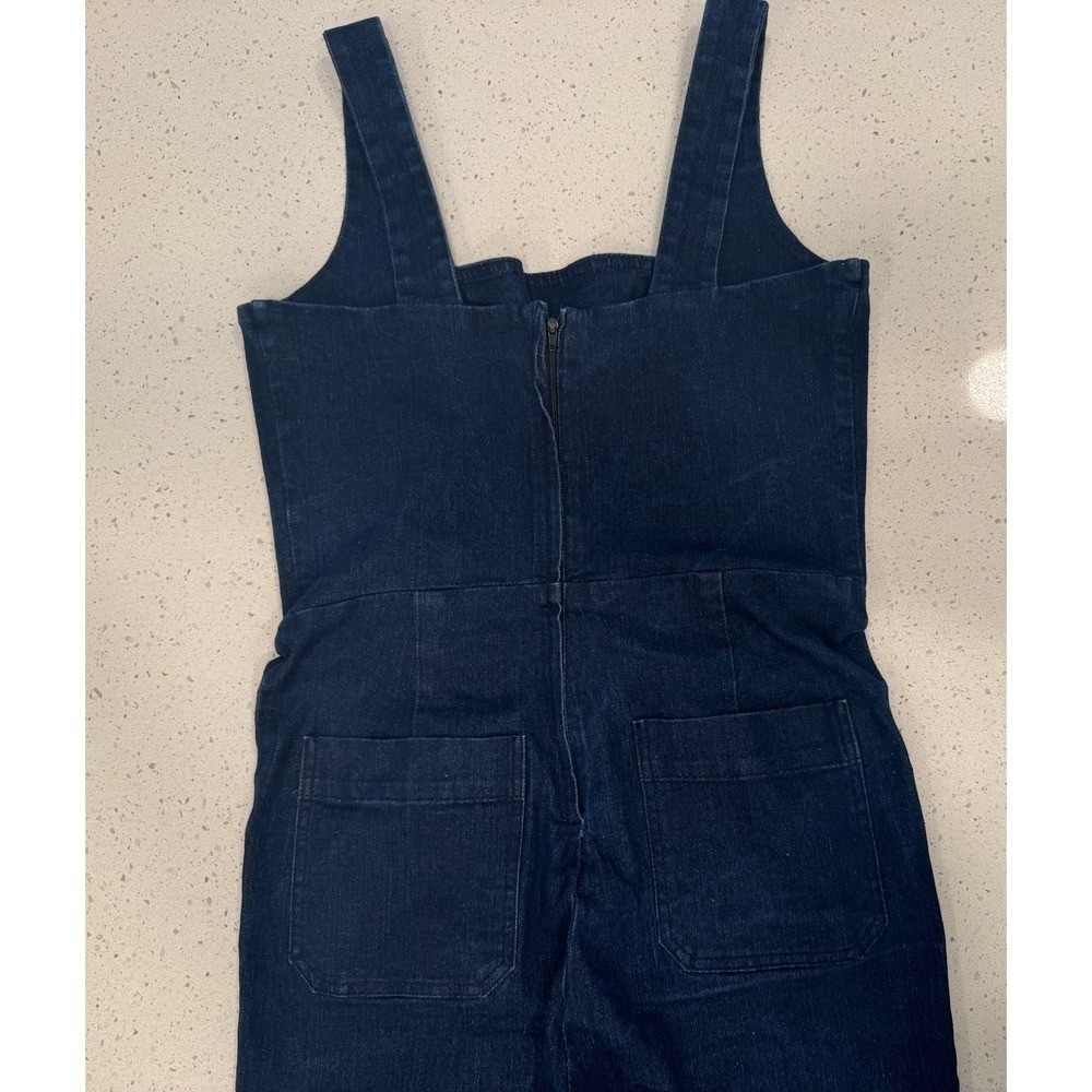 Voodoo Vixen « Everly » Dark Blue Denim Wide Leg Overall Jumpsuit – Retro/Pinup