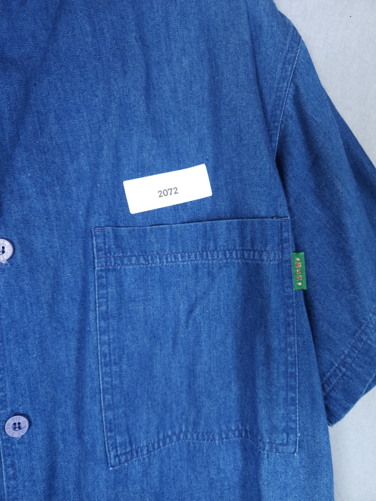 VTG Gene Ewing Bis Wrinkled Rich Dark Denim Solid Button Down M Pocket