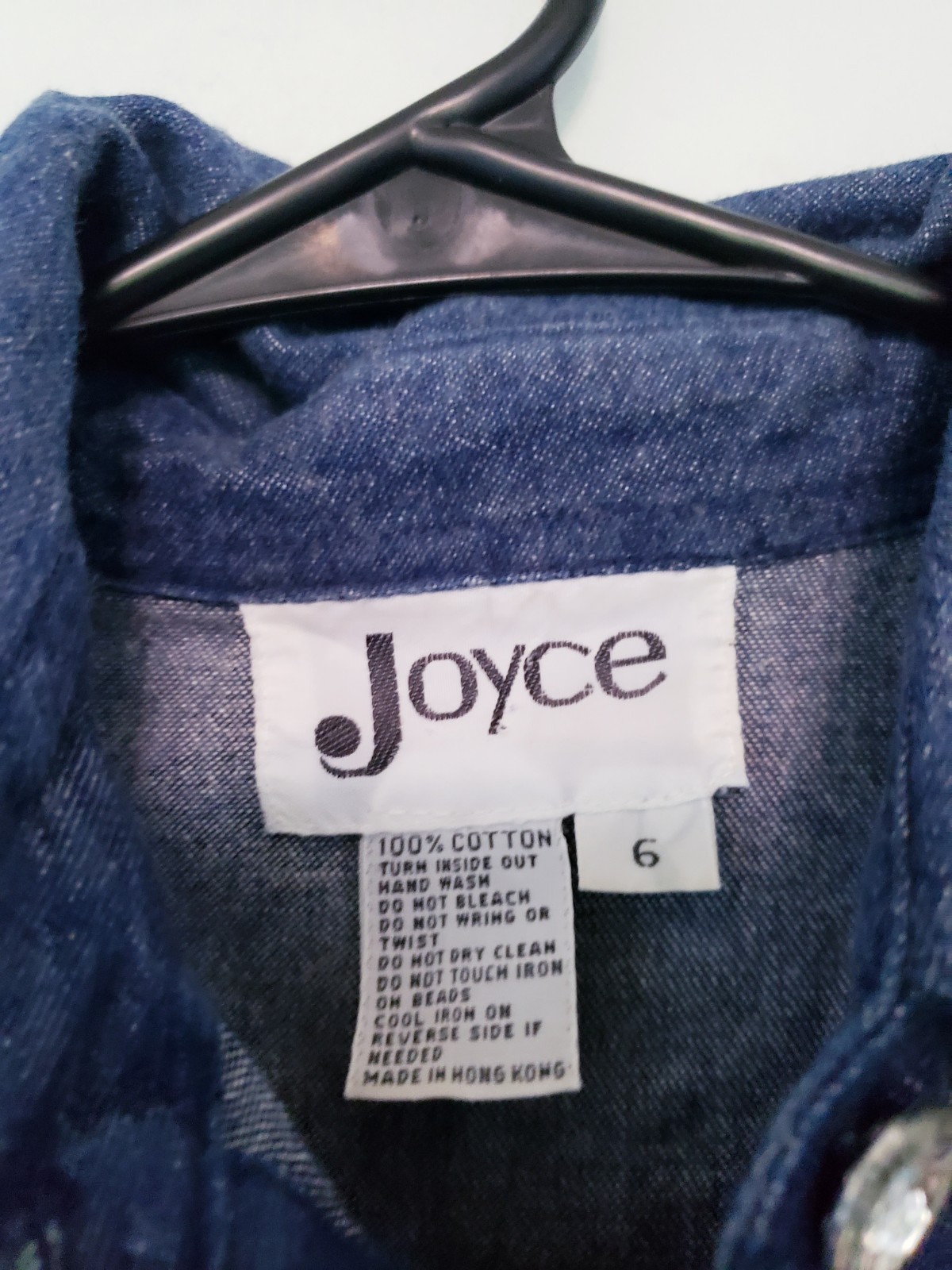 Joyce Womens 6 Shirt Button Up Denim Studded Embroidered Gems Art To Wear Artsy
