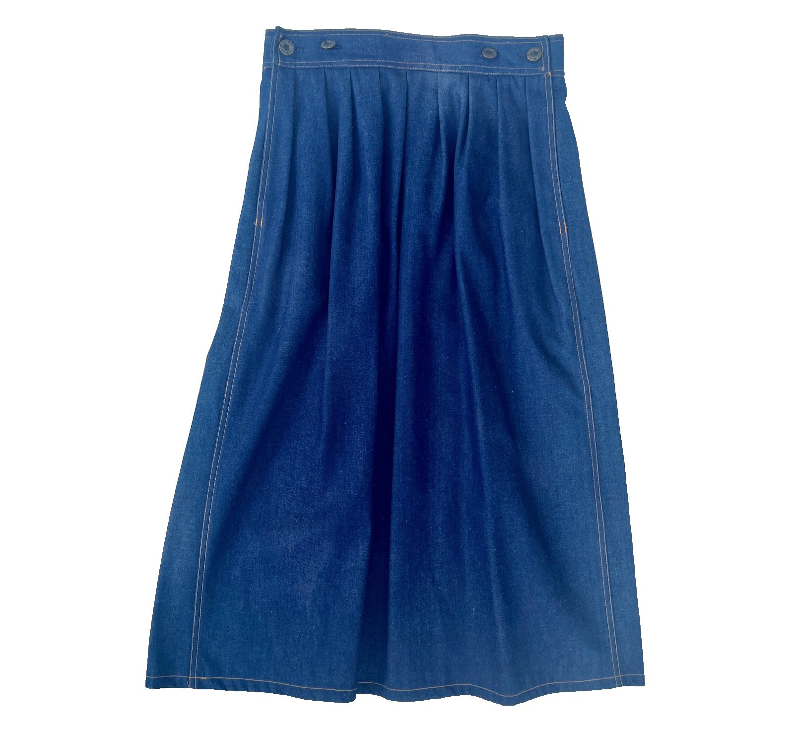 Vintage Sag Harbor Denim Midi Skirt Made in USA med wash sz 13/14