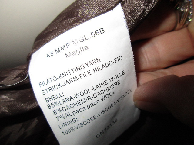 ALPACA SUPERFINE BROWN BUTTON UP COAT Condor Tips Women&rsquo;s Small Medium Maglia