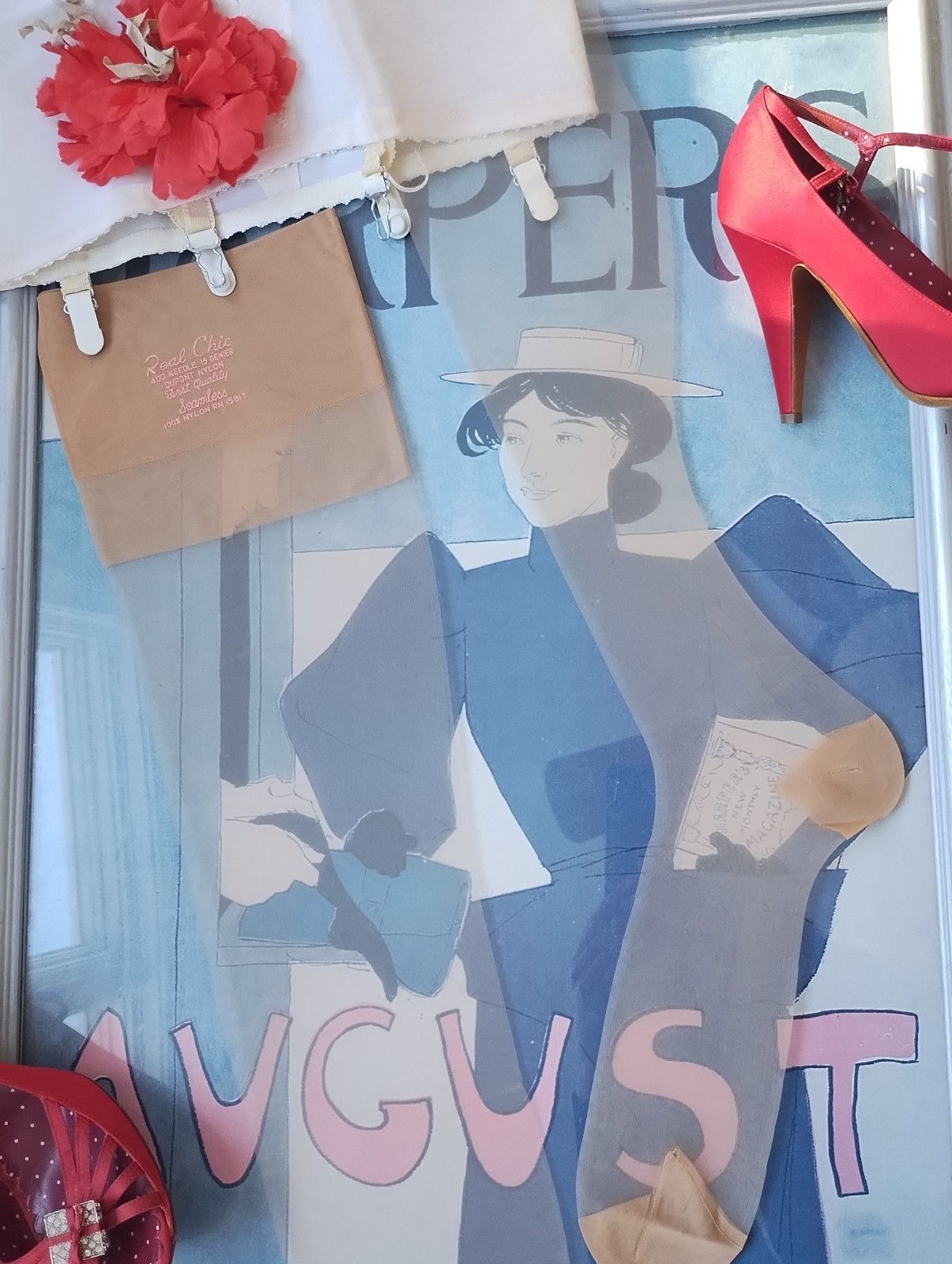 Vintage 1950&rsquo;s stockings – 400 needle 15 Den flat knit RHT nylon – 11 L 35&Prime;!
