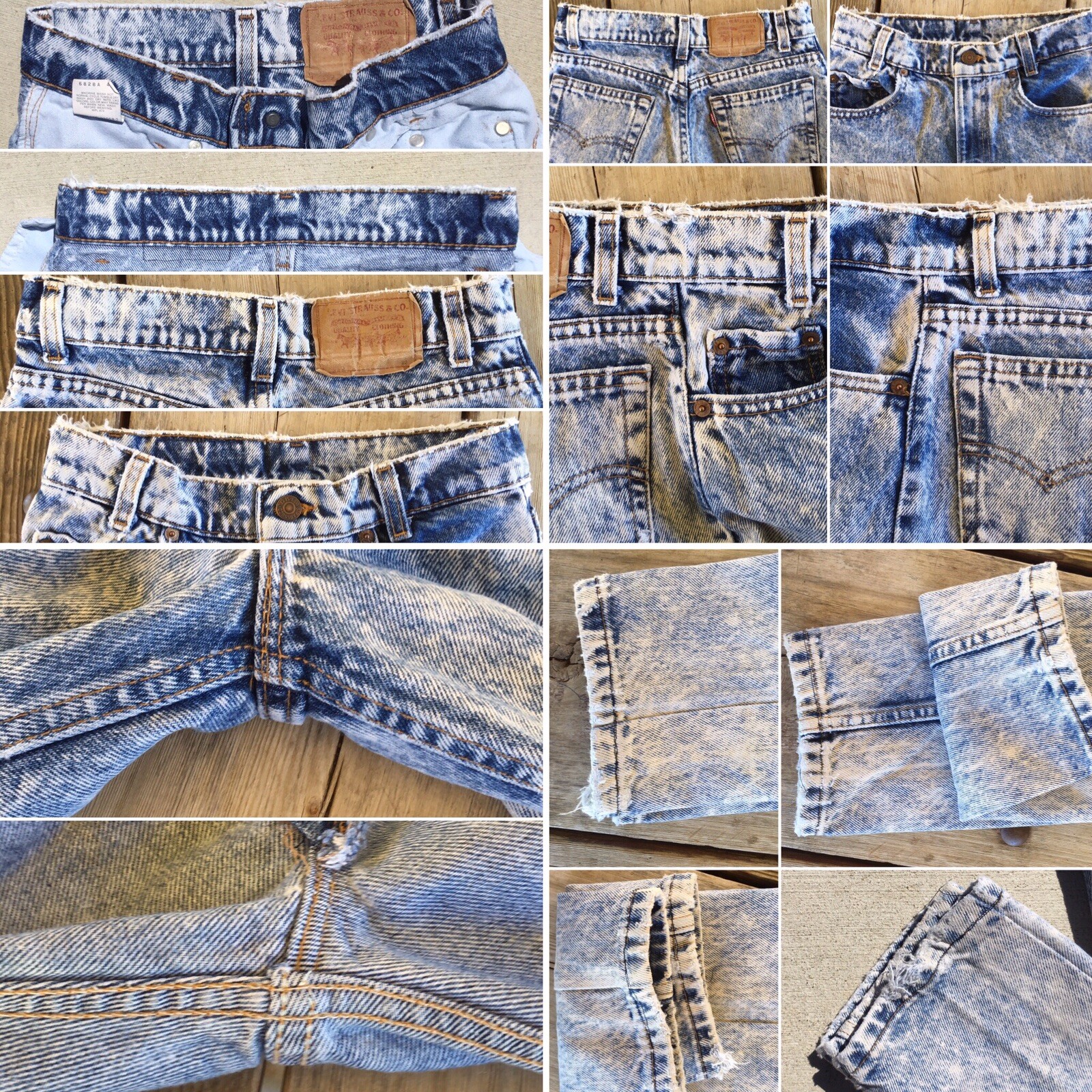 Vintage Levis Acid Wash Jeans 505 High Waist Tapered Leg 25 in Waist 80s 90s