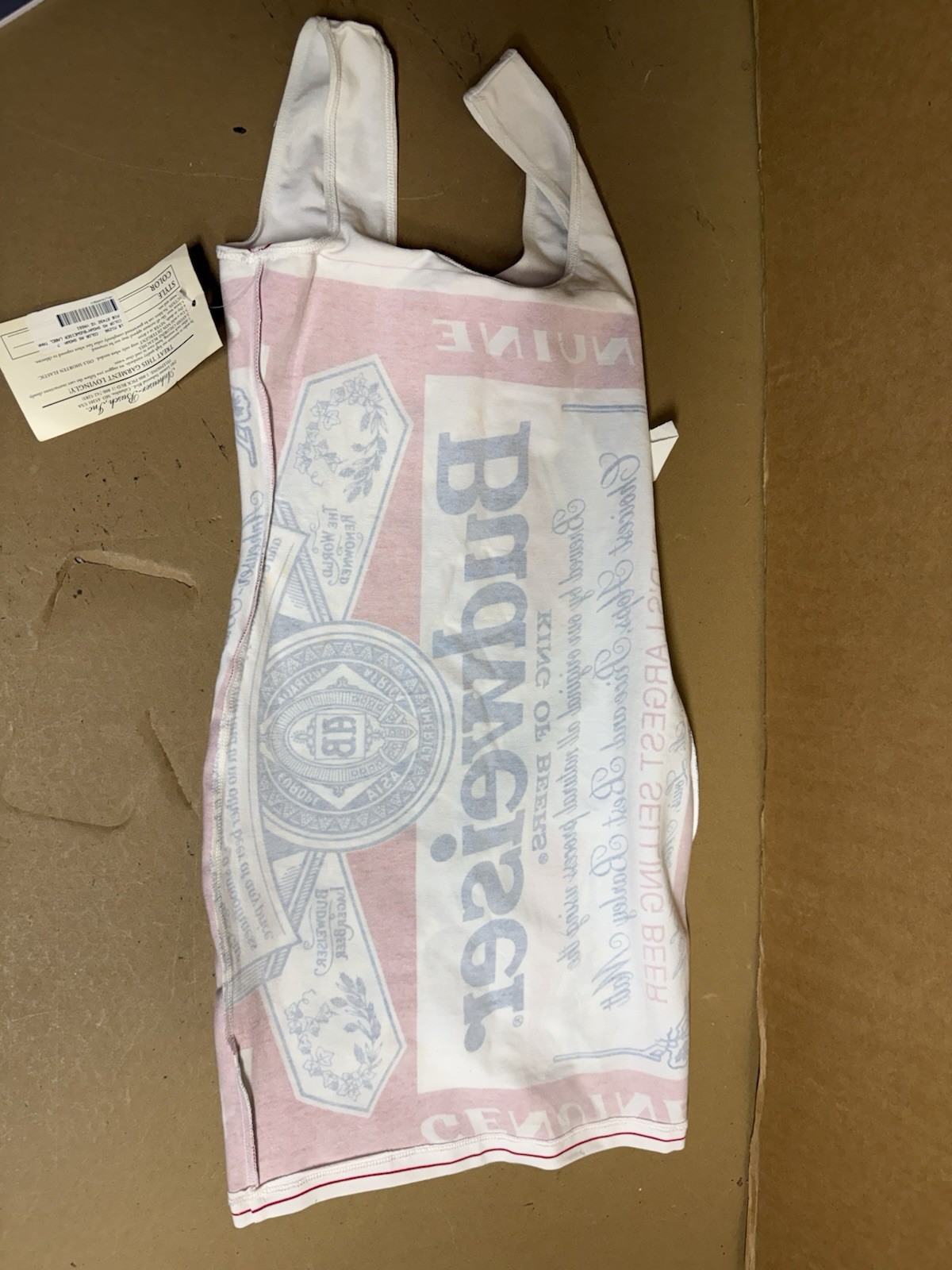 1980s Anheuser-Busch, Inc. Budweiser Logo Print Micro Dress Size 7 NEW W/ Tags!