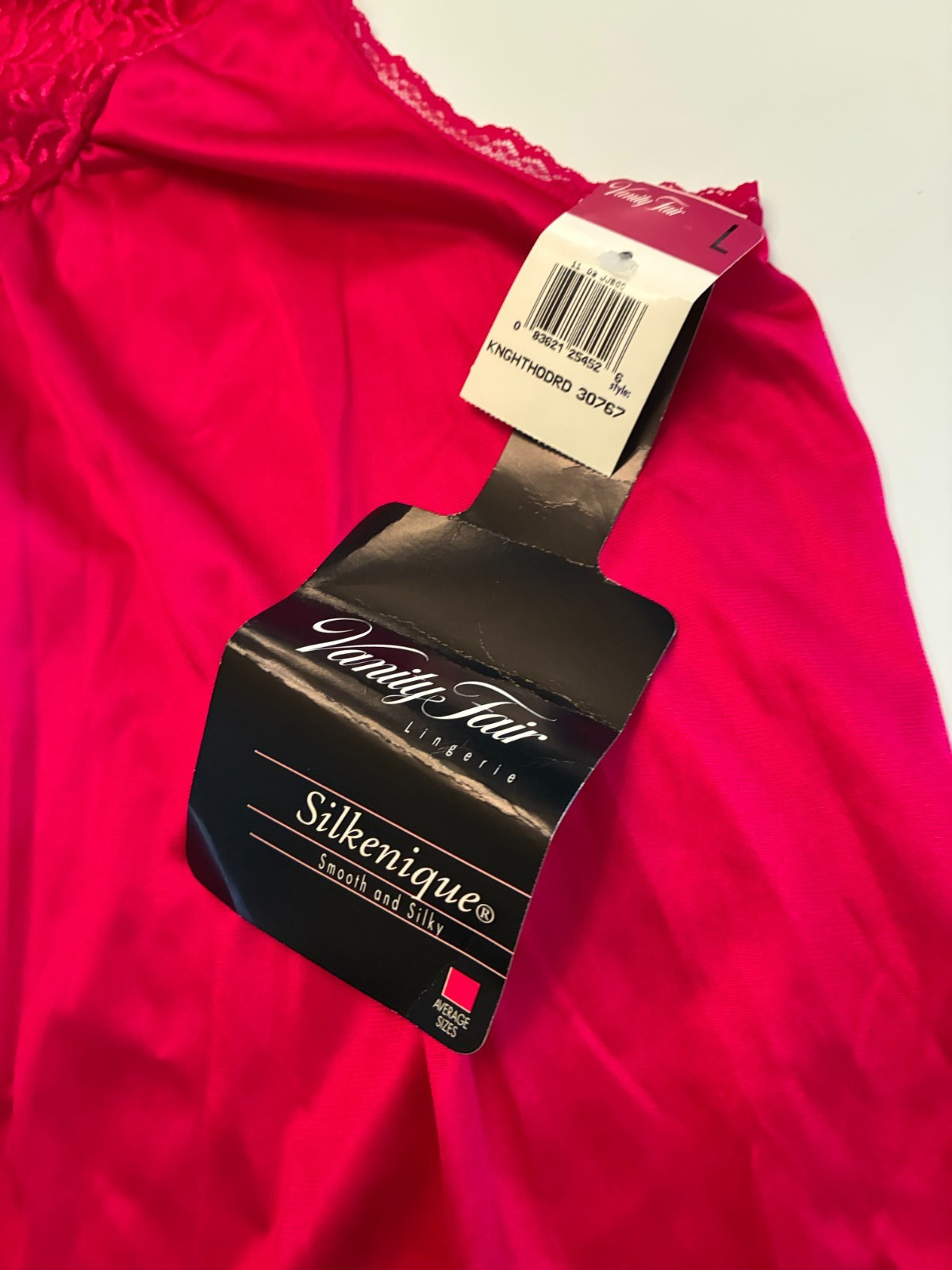VANITY FAIR NIGHTGOWN Large KNIGHTHOOD RED PINK Vintage NOS Nylon Babydoll NWT