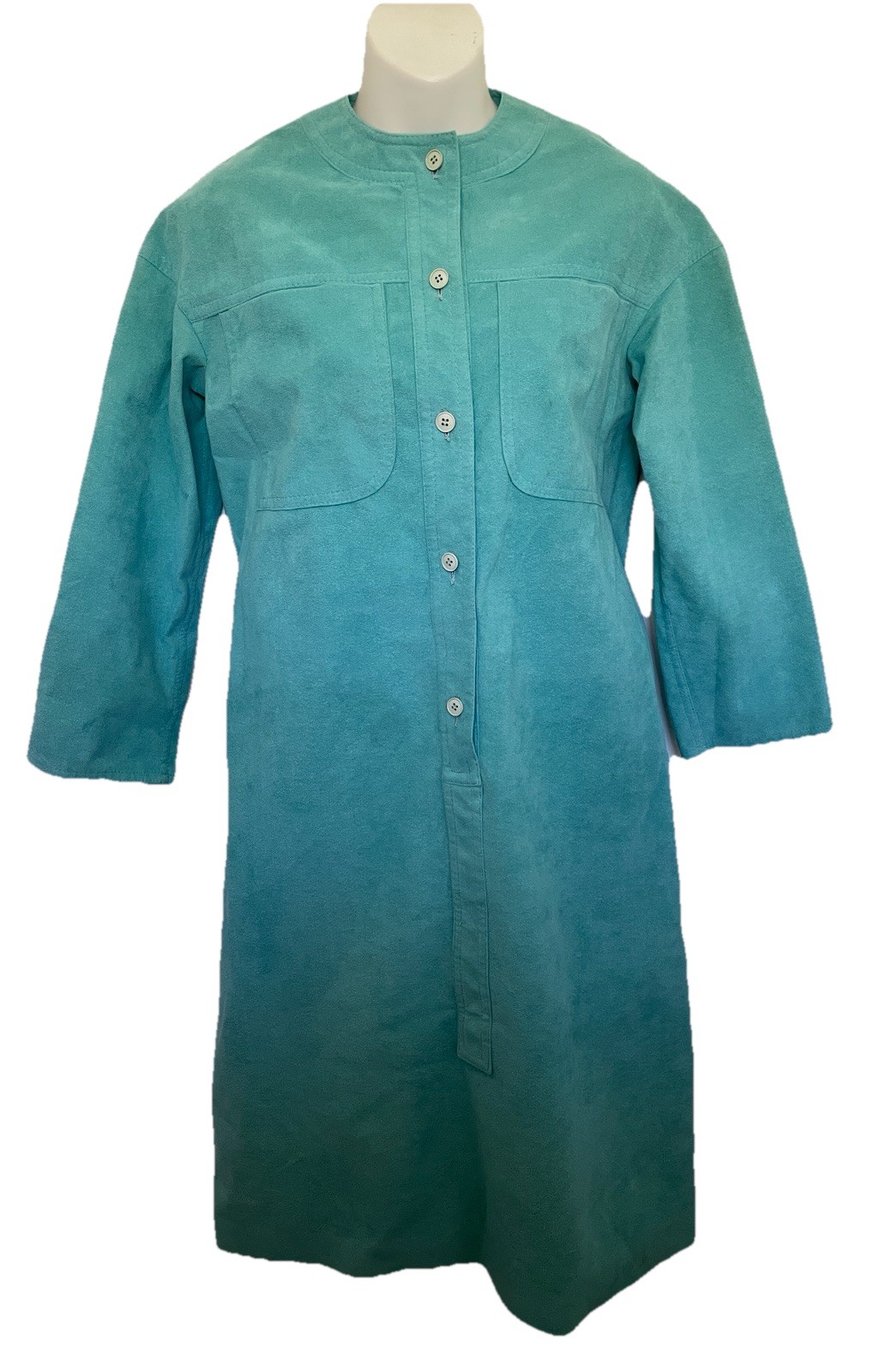 CHESTER WEINBERG For SAMUEL ROBERT VINTAGE 70’s Turquoise Faux Suede DRESS