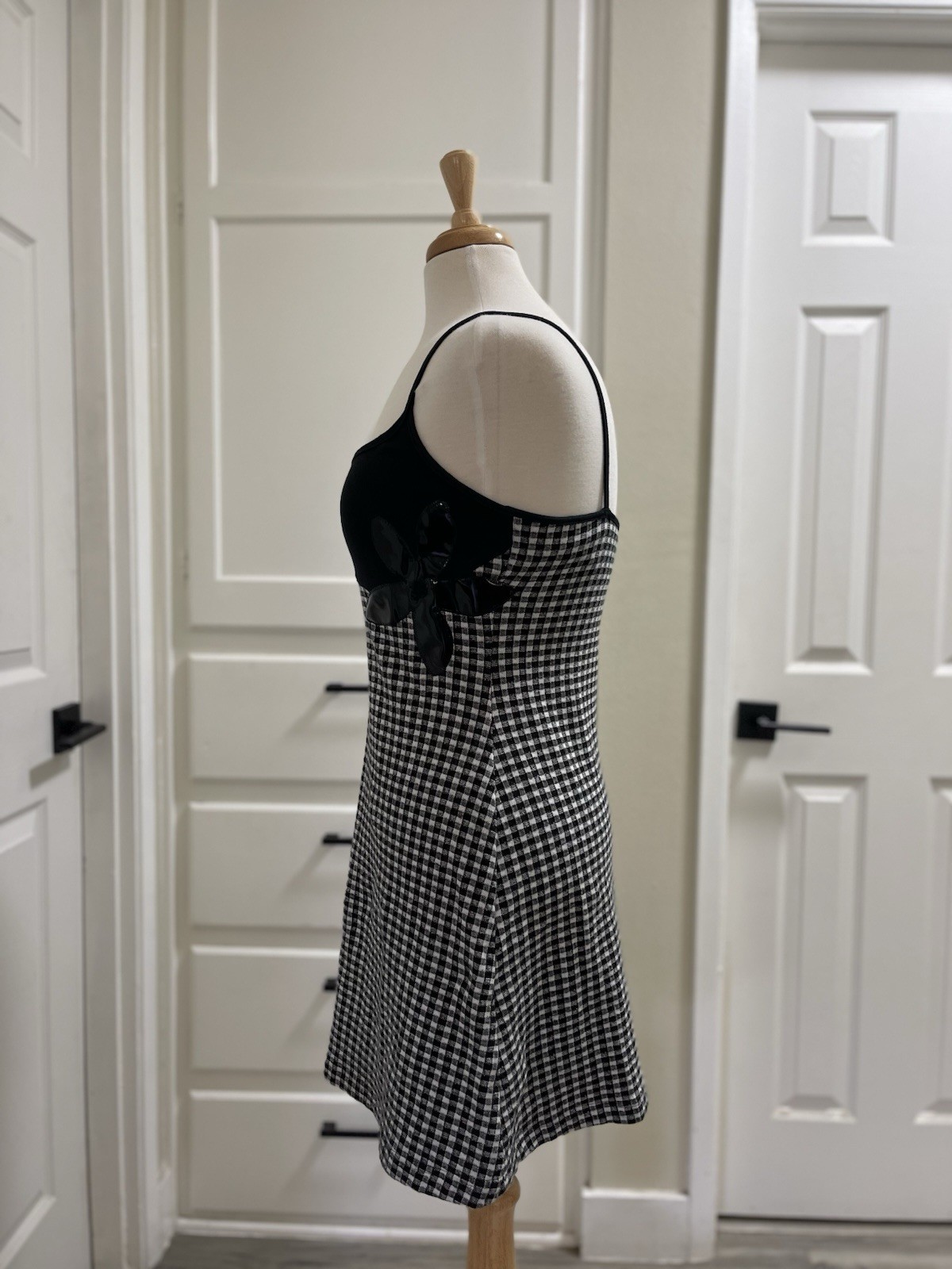 Vintage 90s Forever 21 U.S.A. Gingham Plaid Mini Dress Size Medium Y2K